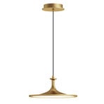 Issa LED hanging light, gold, Ø 31 cm, metal, dimmable – Elstead