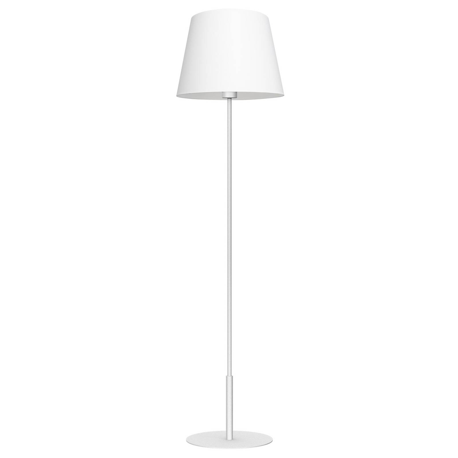 Euluna Soho floor lamp, conical, straight, white, for Living / Dining Room, fabric, metal, E27, 60 W, H: 154 cm