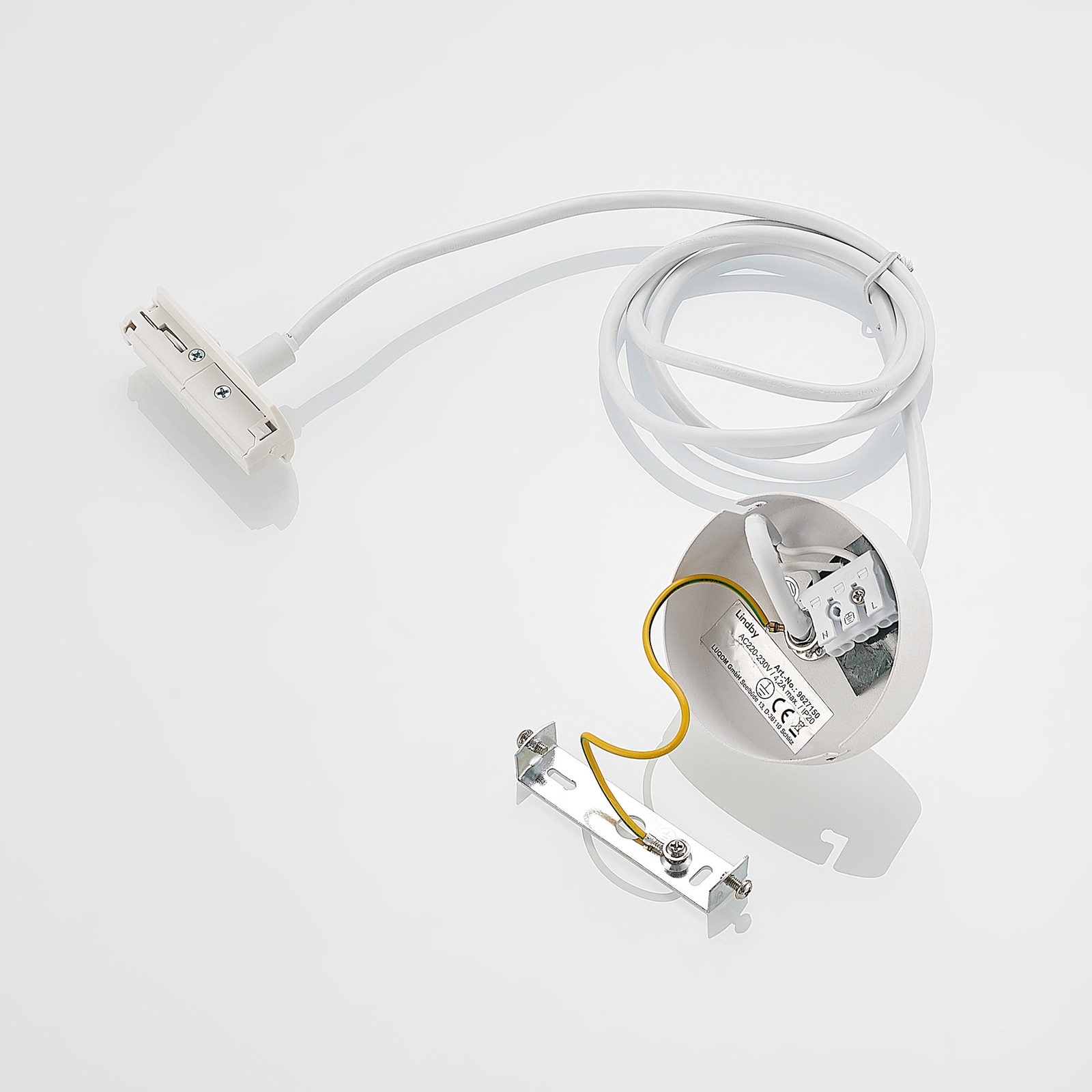 Lindby Linaro Versorg. m. 1-Phasen-Adapter weiß