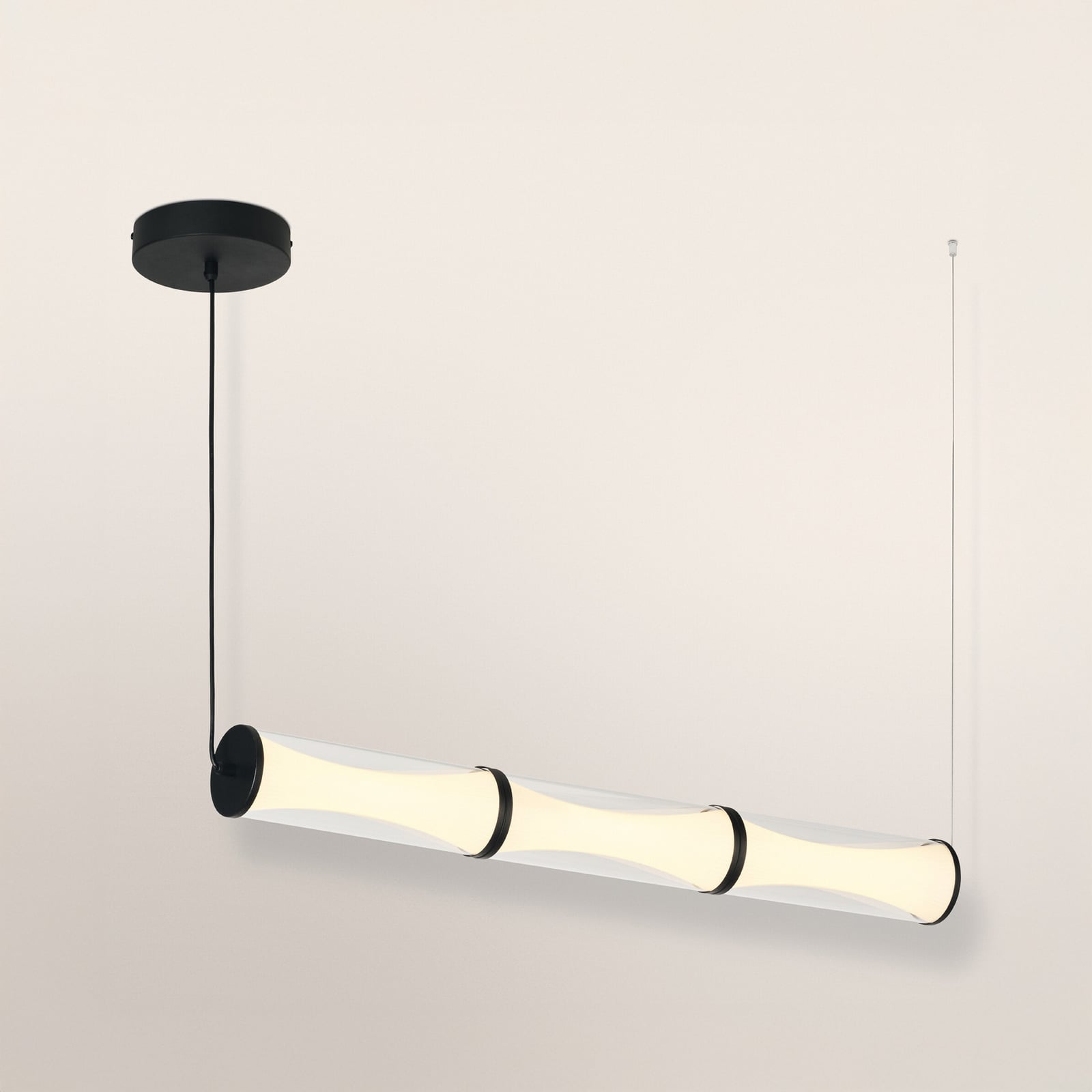 Suspension LED OSRAM Decor Squeeze, noire, 101 cm, verre