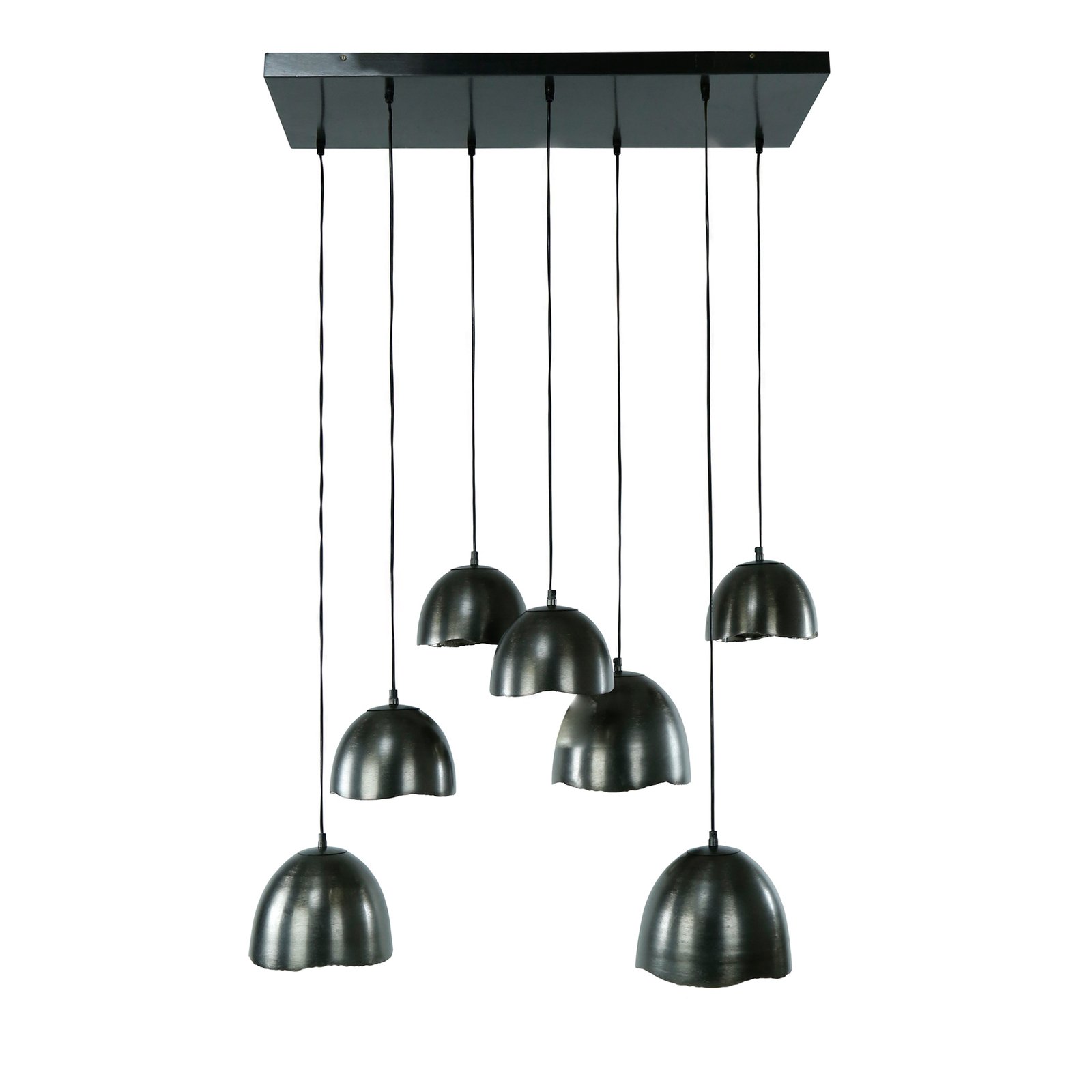 Hanglamp Glory zwart-nikkel/gespiegeld 7lamps
