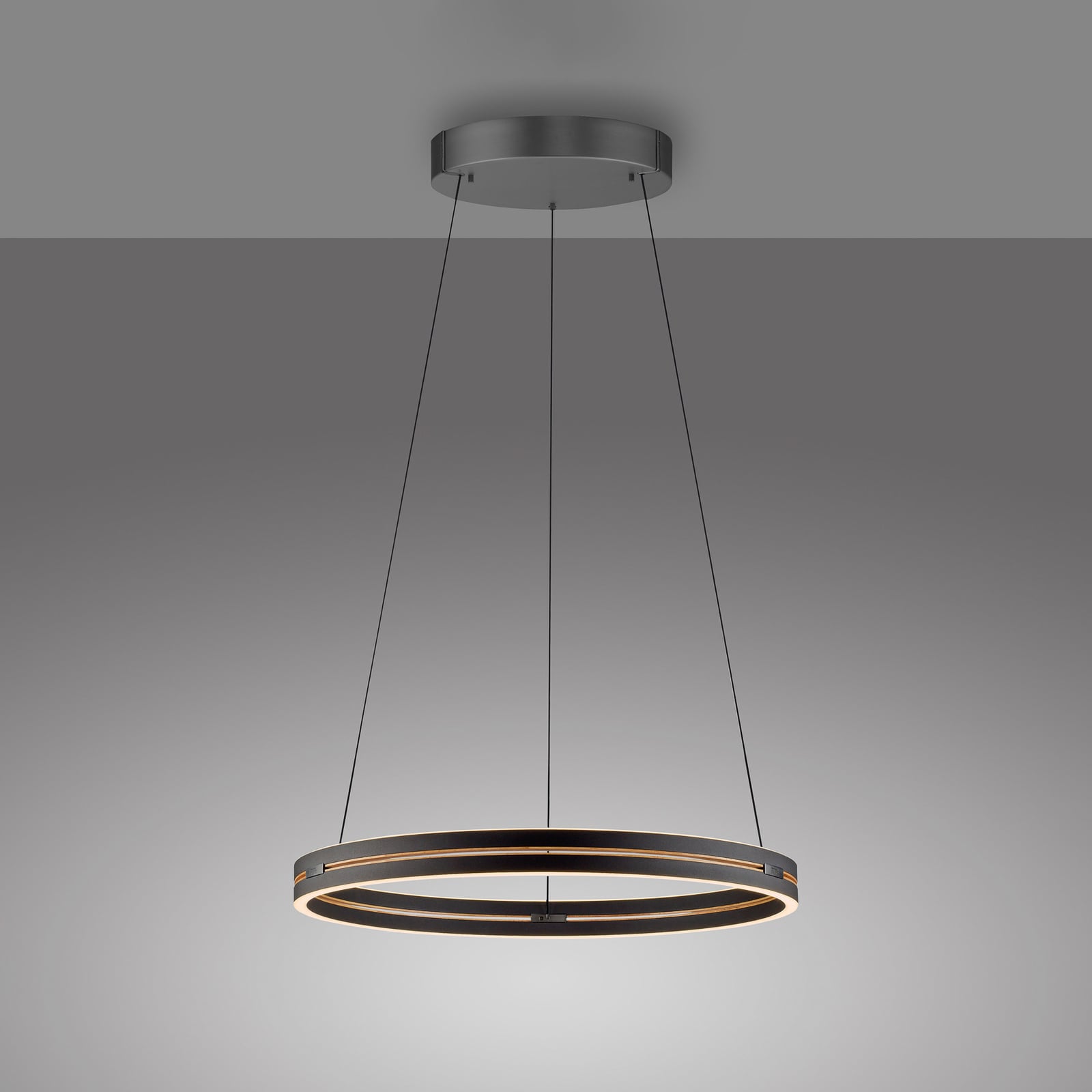 E-Loop LED-Hängelampe oak/black pearl, Ø70cm Alu, CCT - PURE E-Loop LED-Hängelampe oak/black pearl, Ø70cm Alu, CCT - PURE