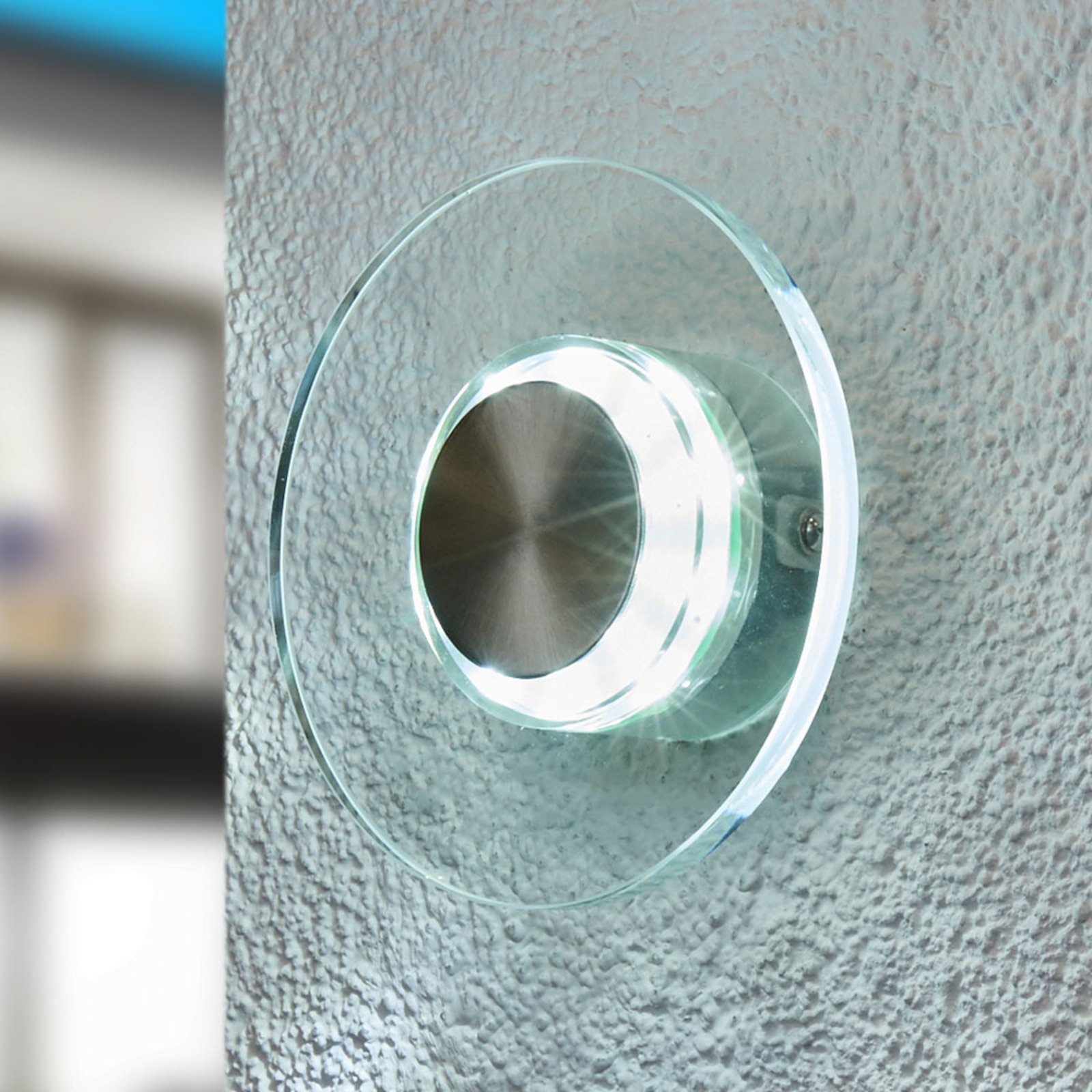 Globo Round LED outdoor wall light Dana, Glass, plastic, stainless steel, 4.2 W, energy efficiency: A+