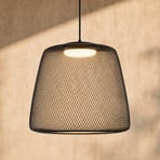 Lucande LED-riippuvalaisin Korvyn, musta, halkaisija 50 cm, portaattomasti