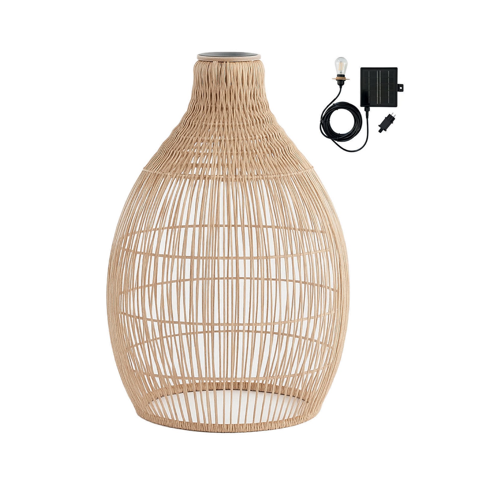 LED hanglamp op zonne-energie HOLIDAY Ø 29 cm beige/zwart kunststof