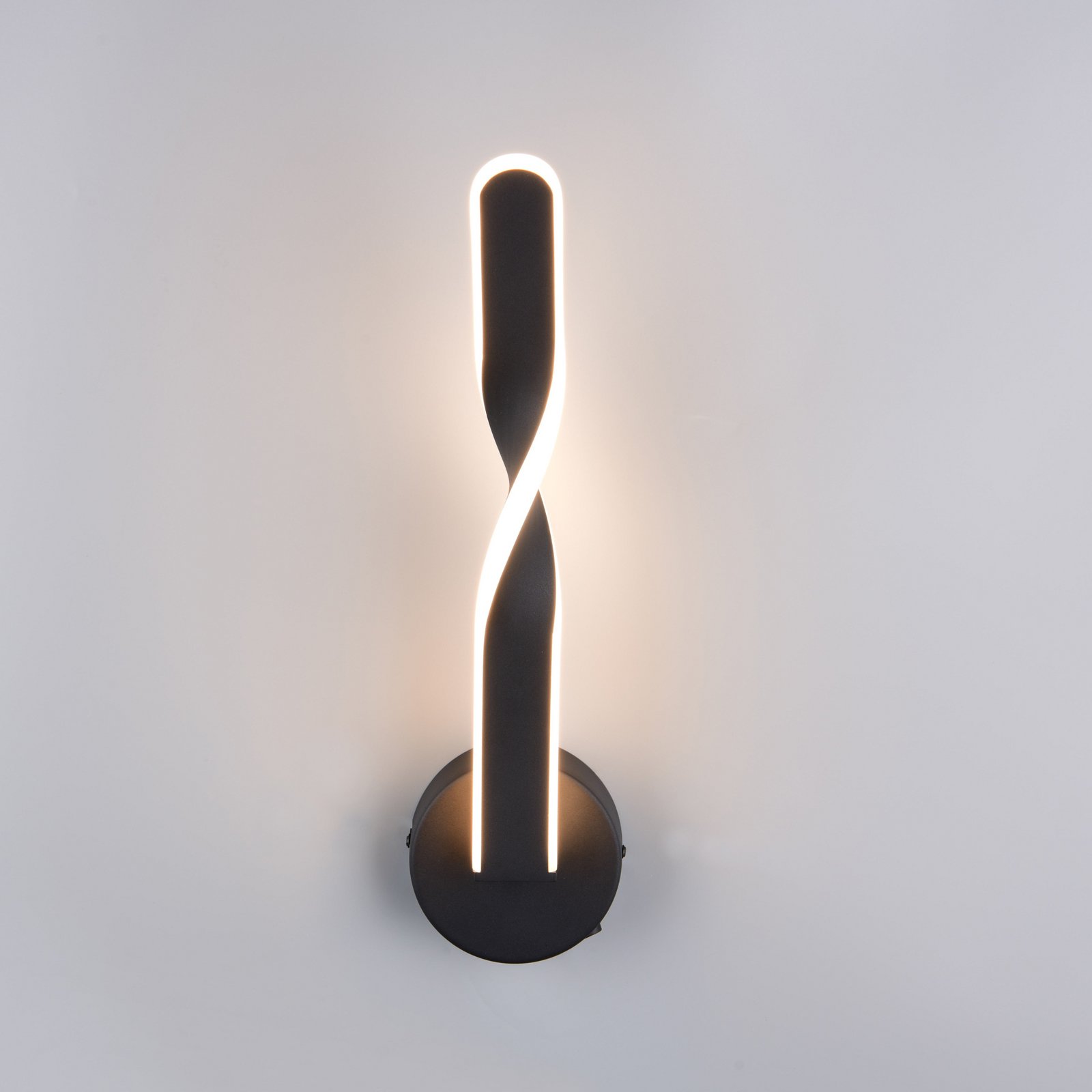 LED-Wandleuchte Ginko, schwarz matt, Metall, Höhe 45,5 cm