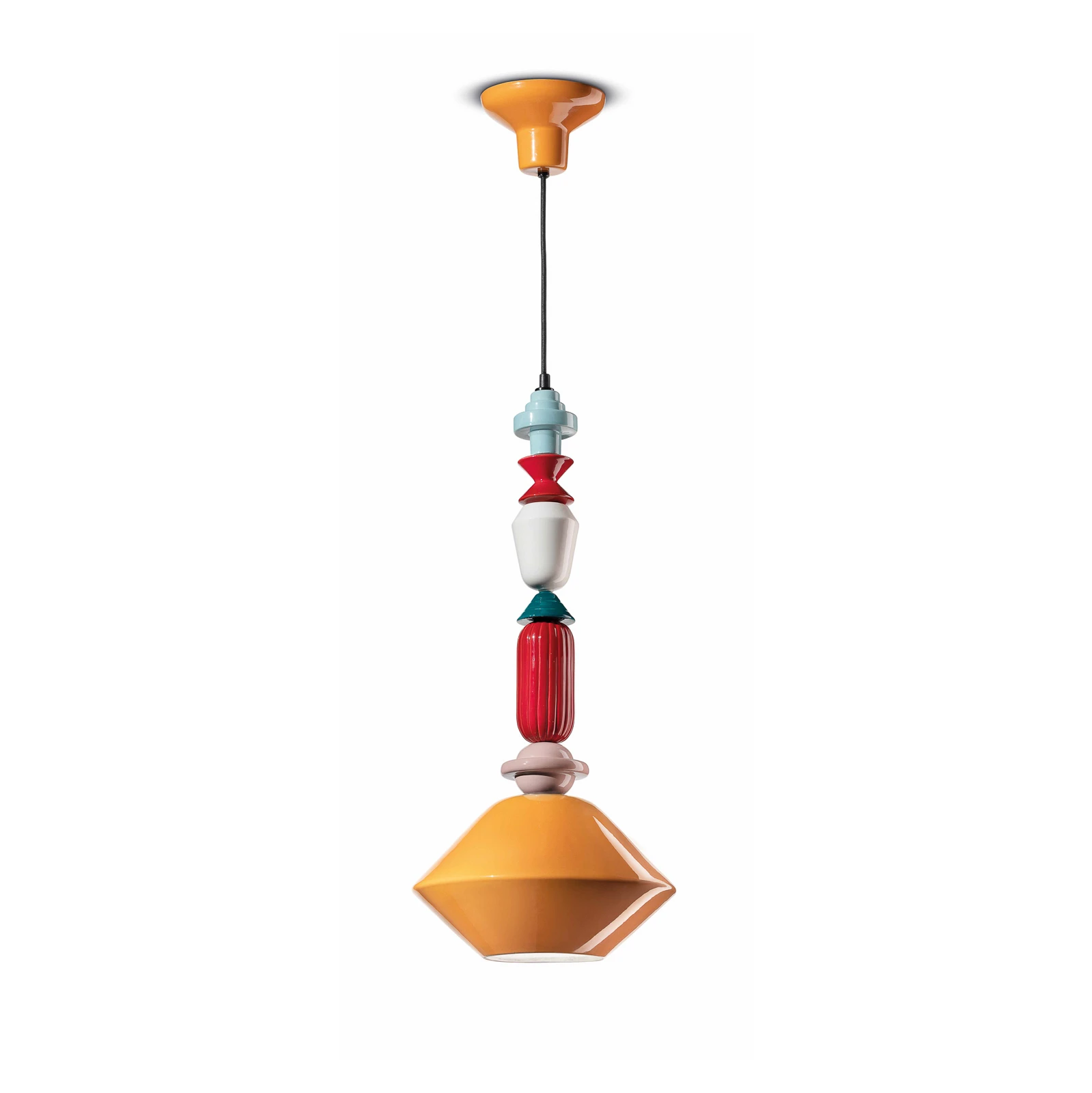 Lariat rippvalgusti keraamilisest materjalist, kõrgus 70 cm, kollane