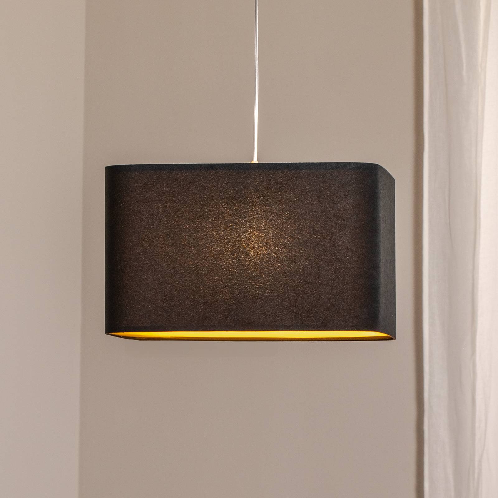Hängeleuchte Kwadro, schwarz, 40 x 40 cm, Velourstoff günstig online kaufen