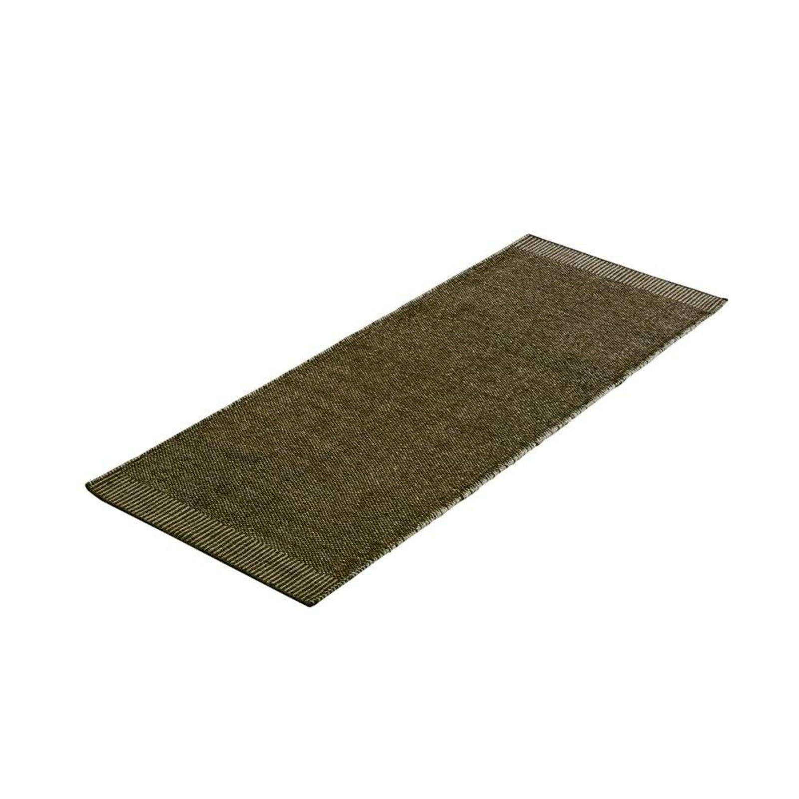 Rombo Rug Runner White/Moss Green 200x75 - Woud