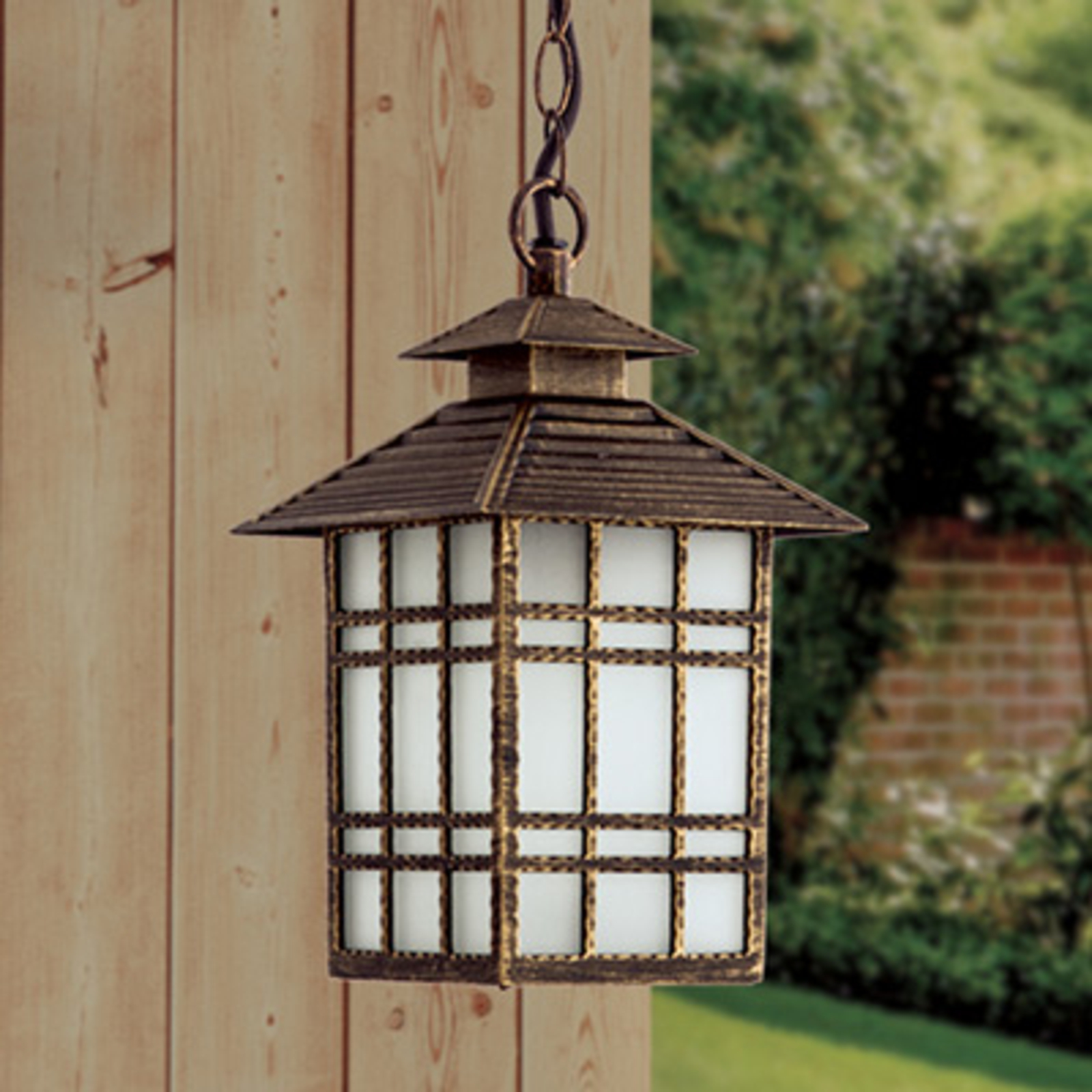 Traditional Ilka outdoor hanging light with chain