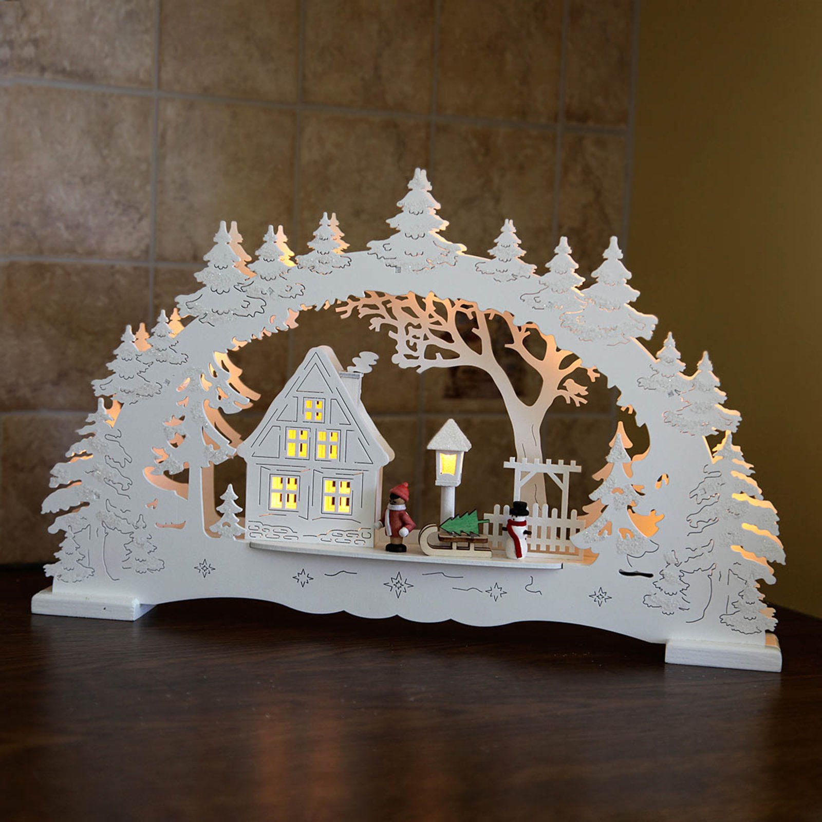 Bright LED candle arch Village