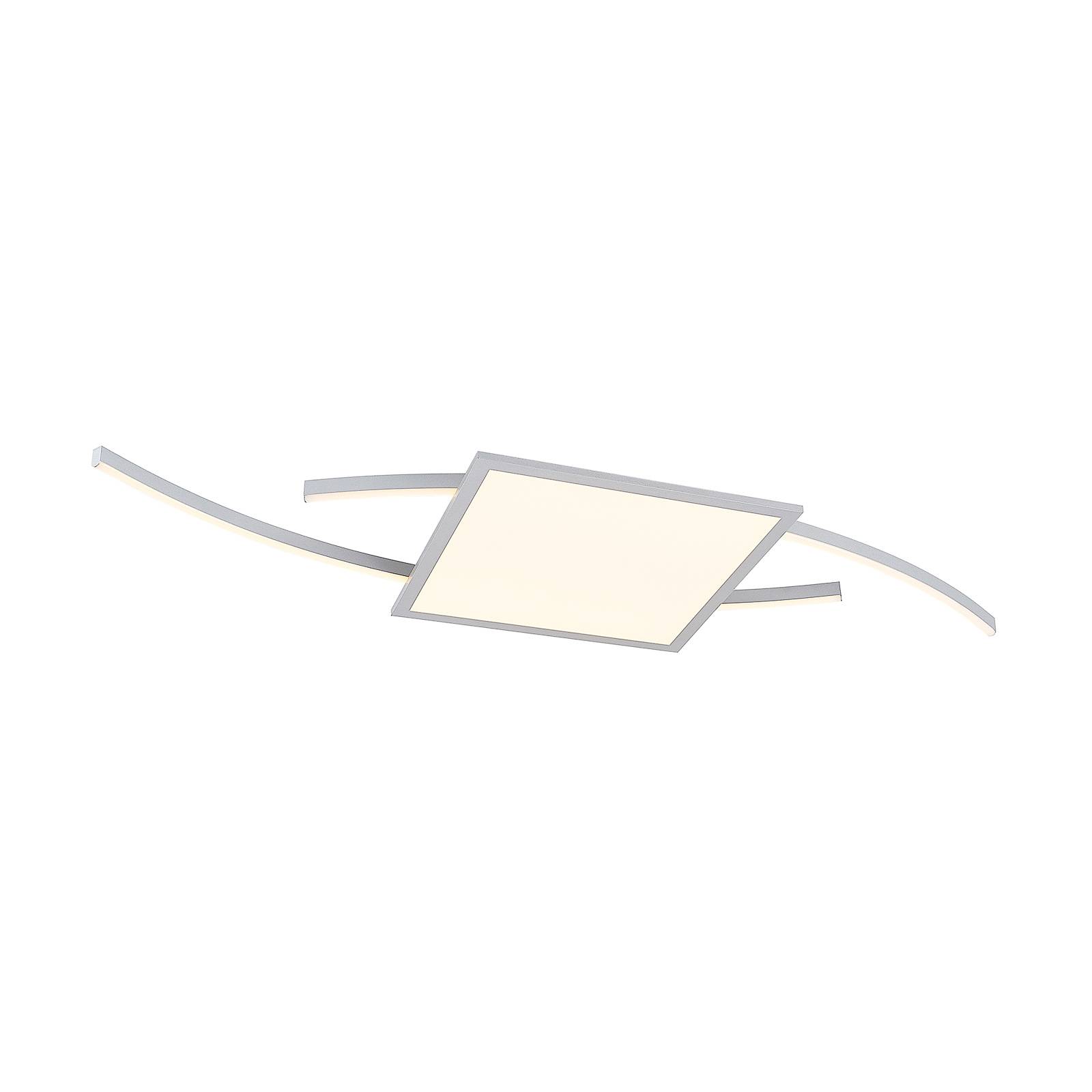 Lucande Tiaro -LED-kattovalo kulmikas 40 cm, CCT - moderni kattolamppu - kattovalaisin - lamppu Makuuhuone hopea