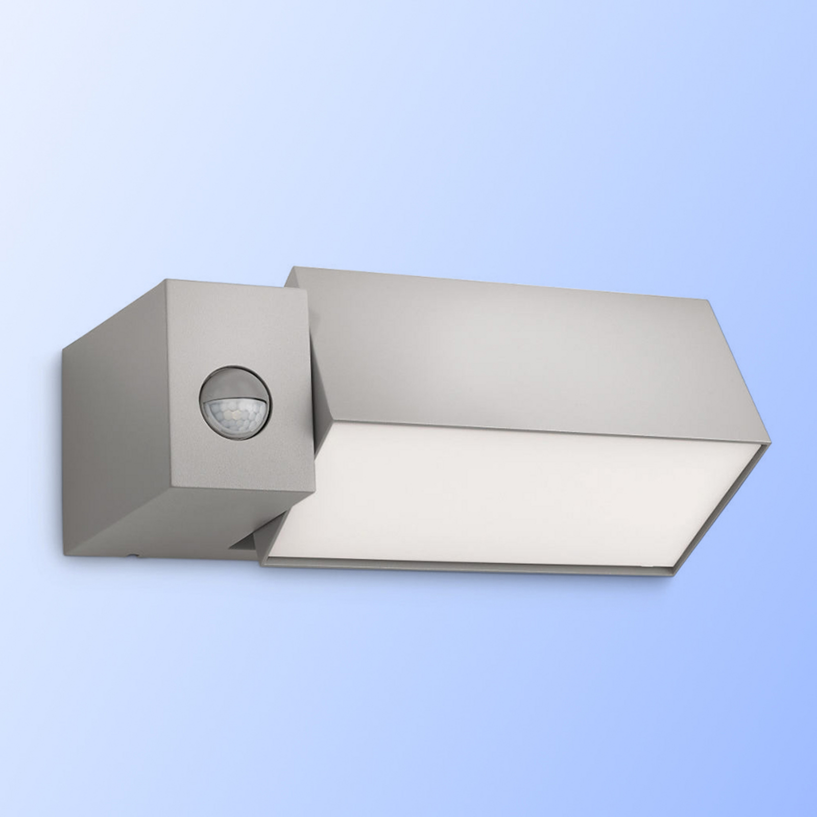 PHILIPS Border Wall Light with Motion Detector Grey, Aluminium, plastic, E27, 23 W, energy efficiency: A, W: 26.8 cm, H: 9.3 cm