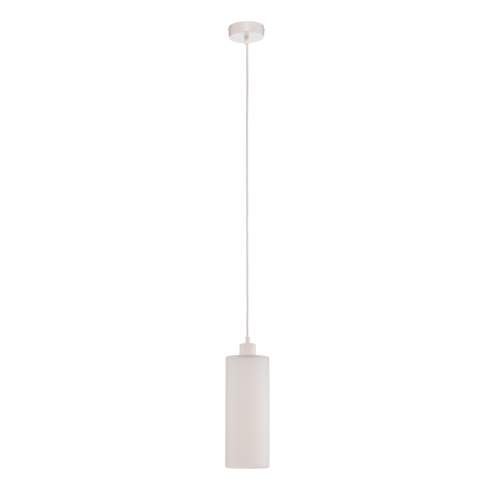 Lampa wisząca Soda z białym szklanym cylindrem Ø 12 cm