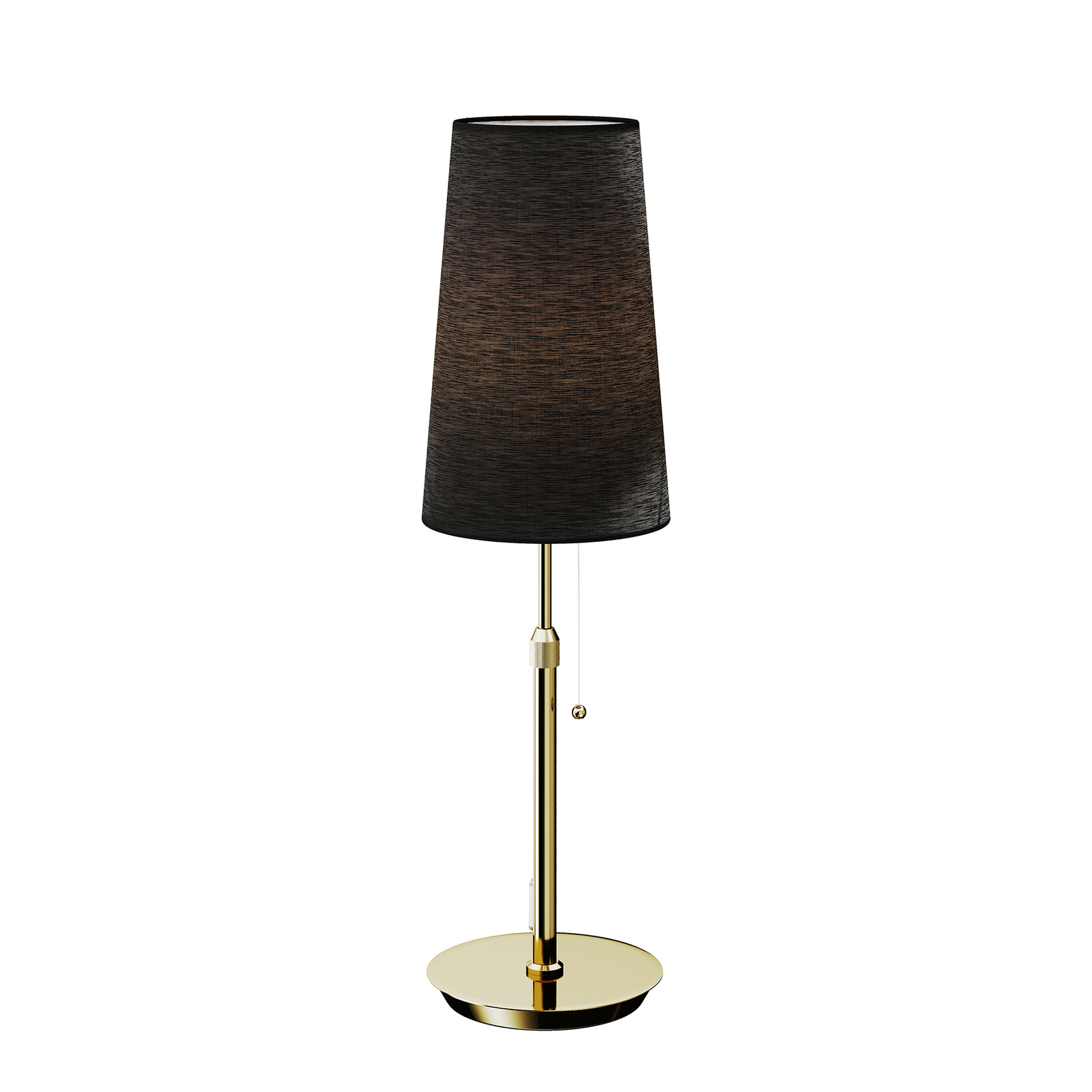 Lucande Tischlampe für Wohn- / Esszimmer schwarz -Tischleuchte modern - messing / gold - Metall, Textil