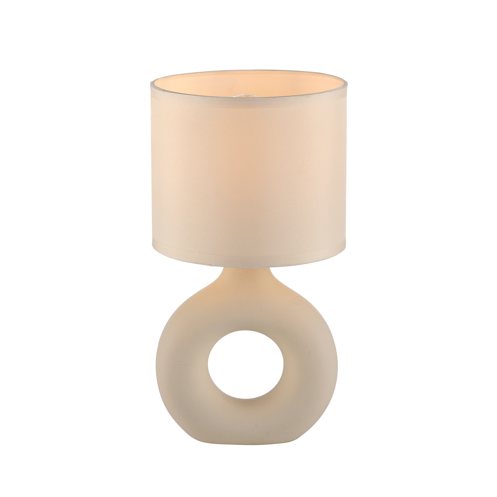 JUST LIGHT. Carara bordlampe, keramisk fot, beige