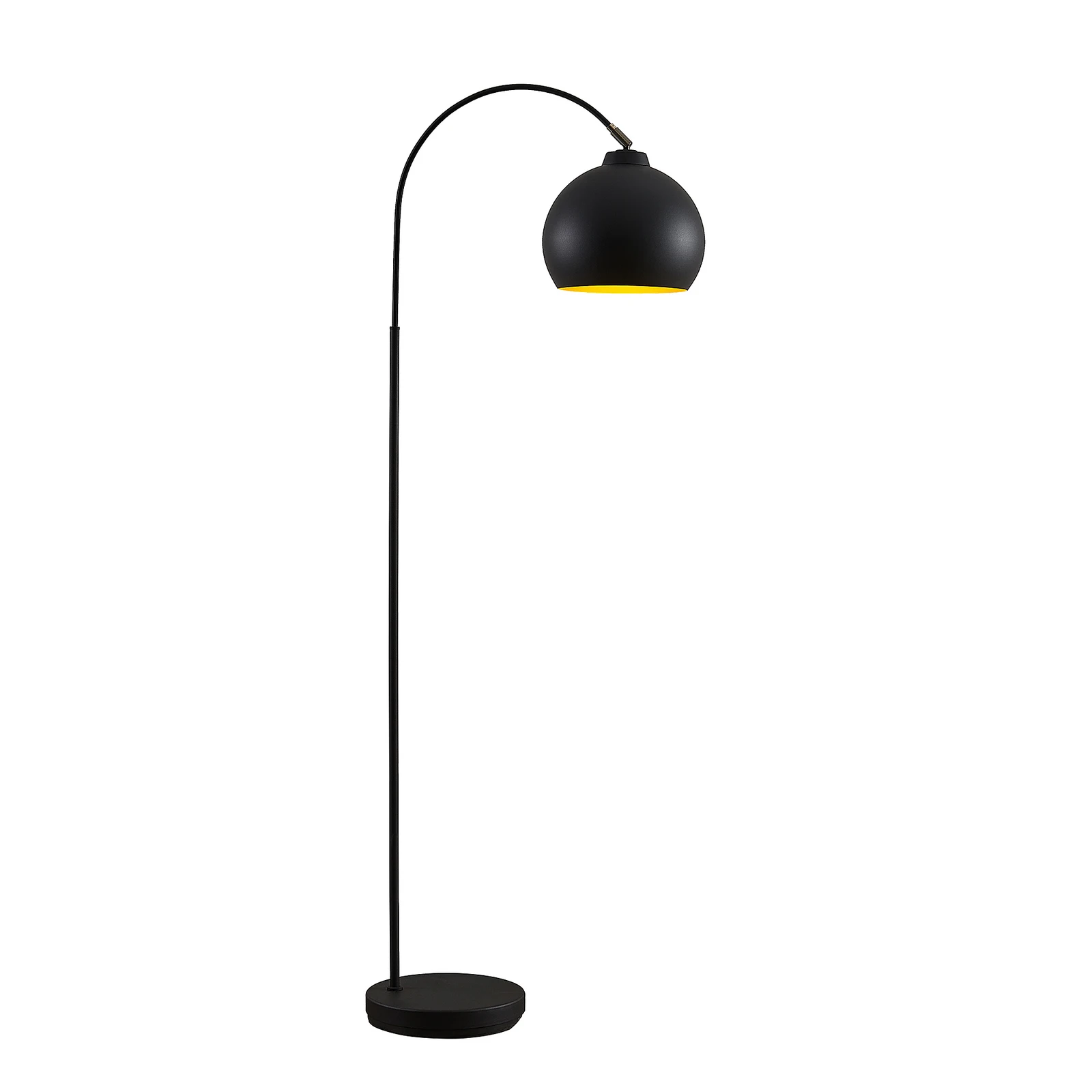 Lindby лампа с дъга Minali, черна, метал, височина 148 cm, E27