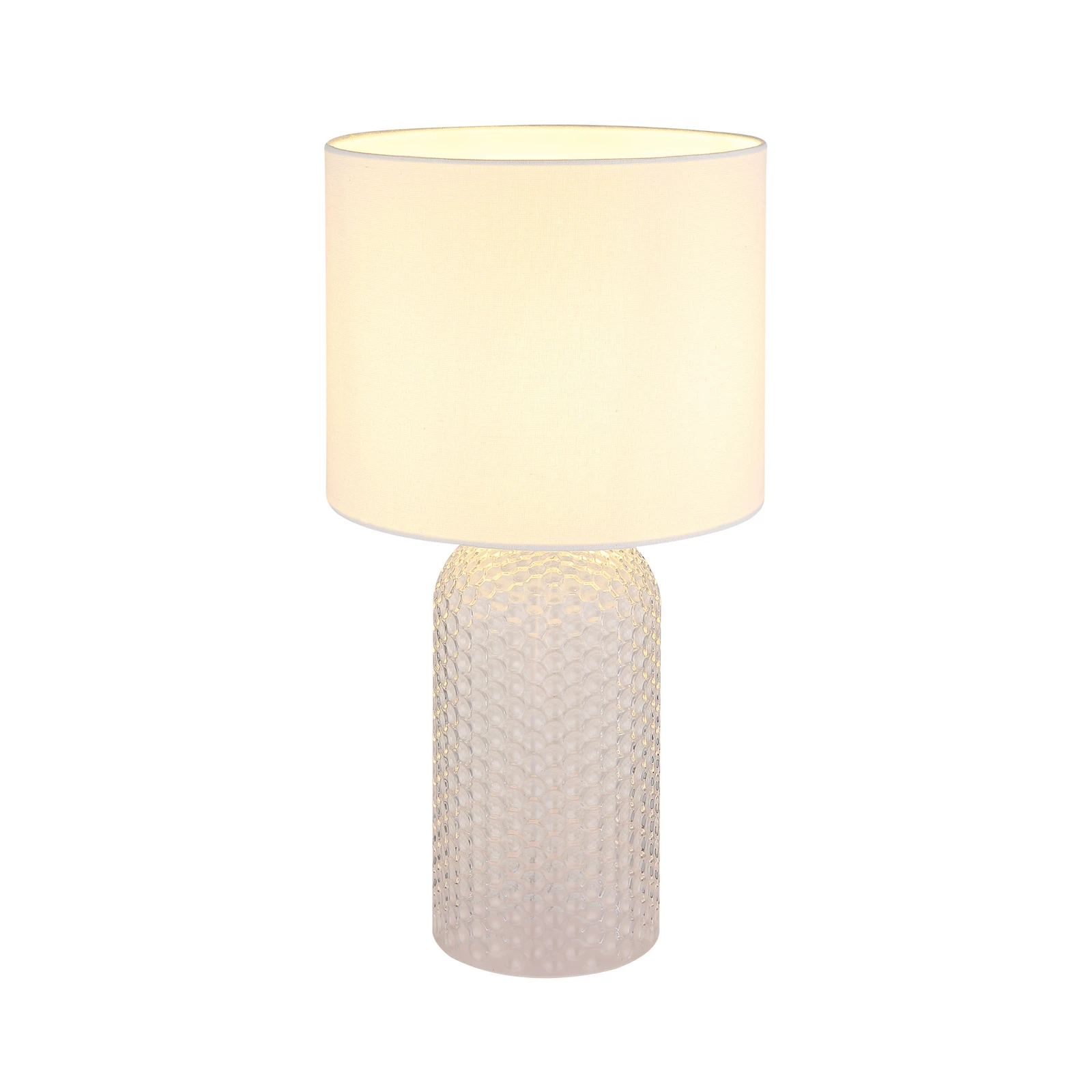 Sofia tafellamp, wit, hoogte 50 cm, stof/glas