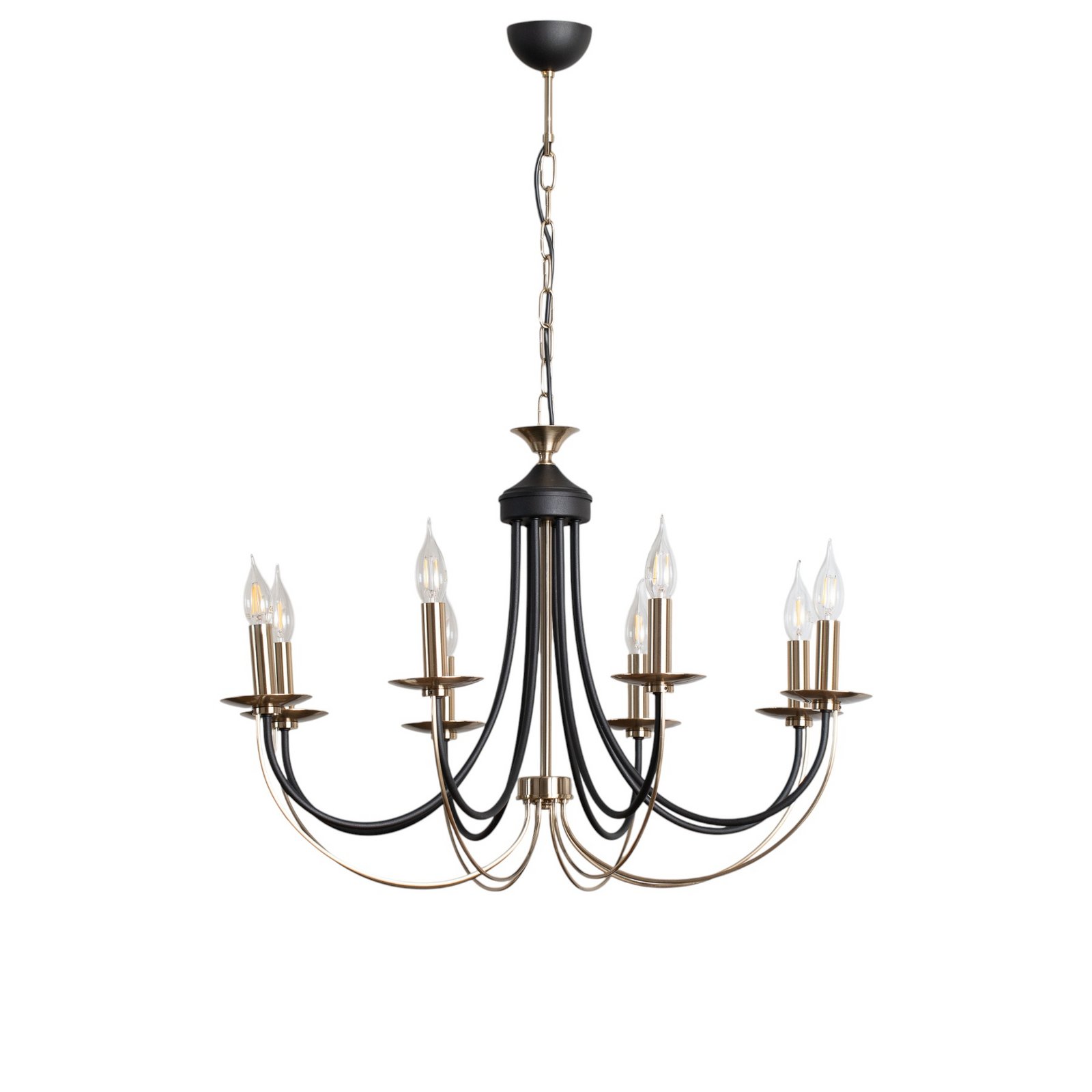 Ferra chandelier, antique brass, 8-bulb