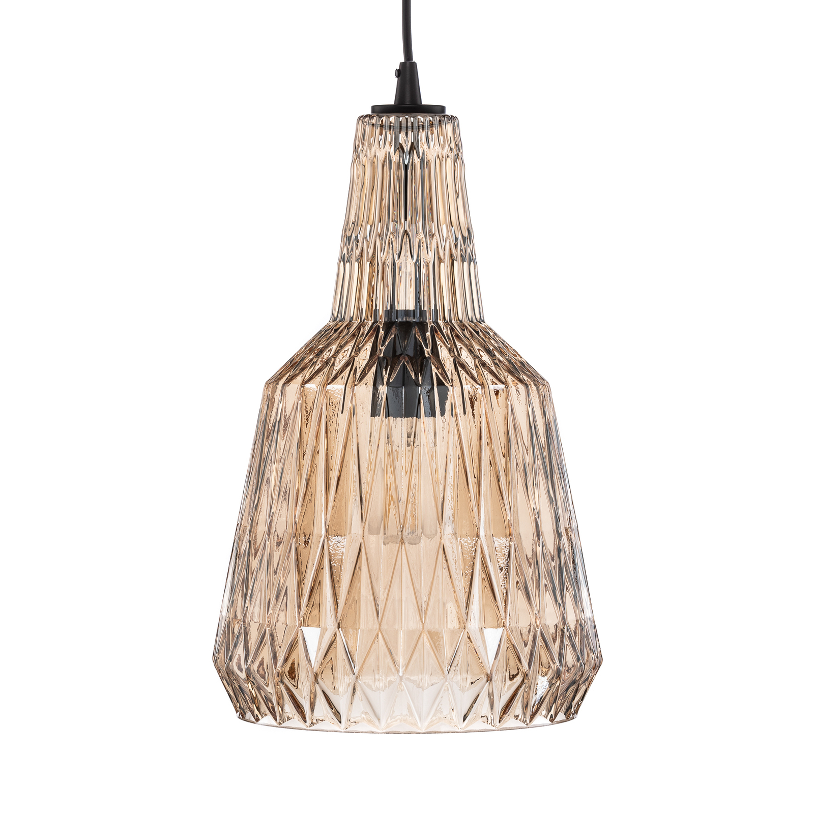 Lindby Belarion hanglamp, barnsteen, 1-lamp, glas