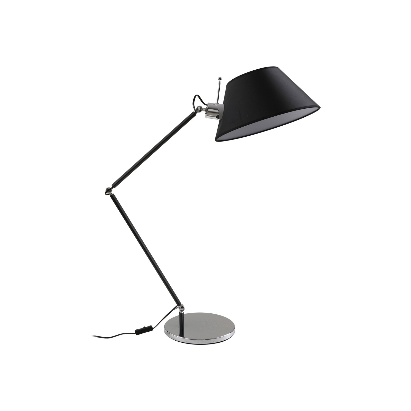 Stolní lampa Lucande Dansari, nastavitelná, černá / chrom
