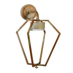 Gemstone LED outdoor wall light antique brass/opal