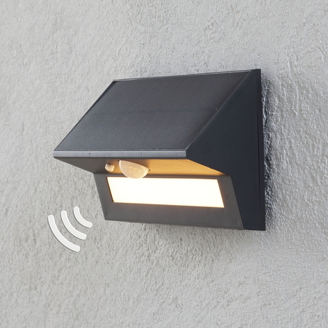 LED-solcelle-utevegglampe Kristiana med sensor