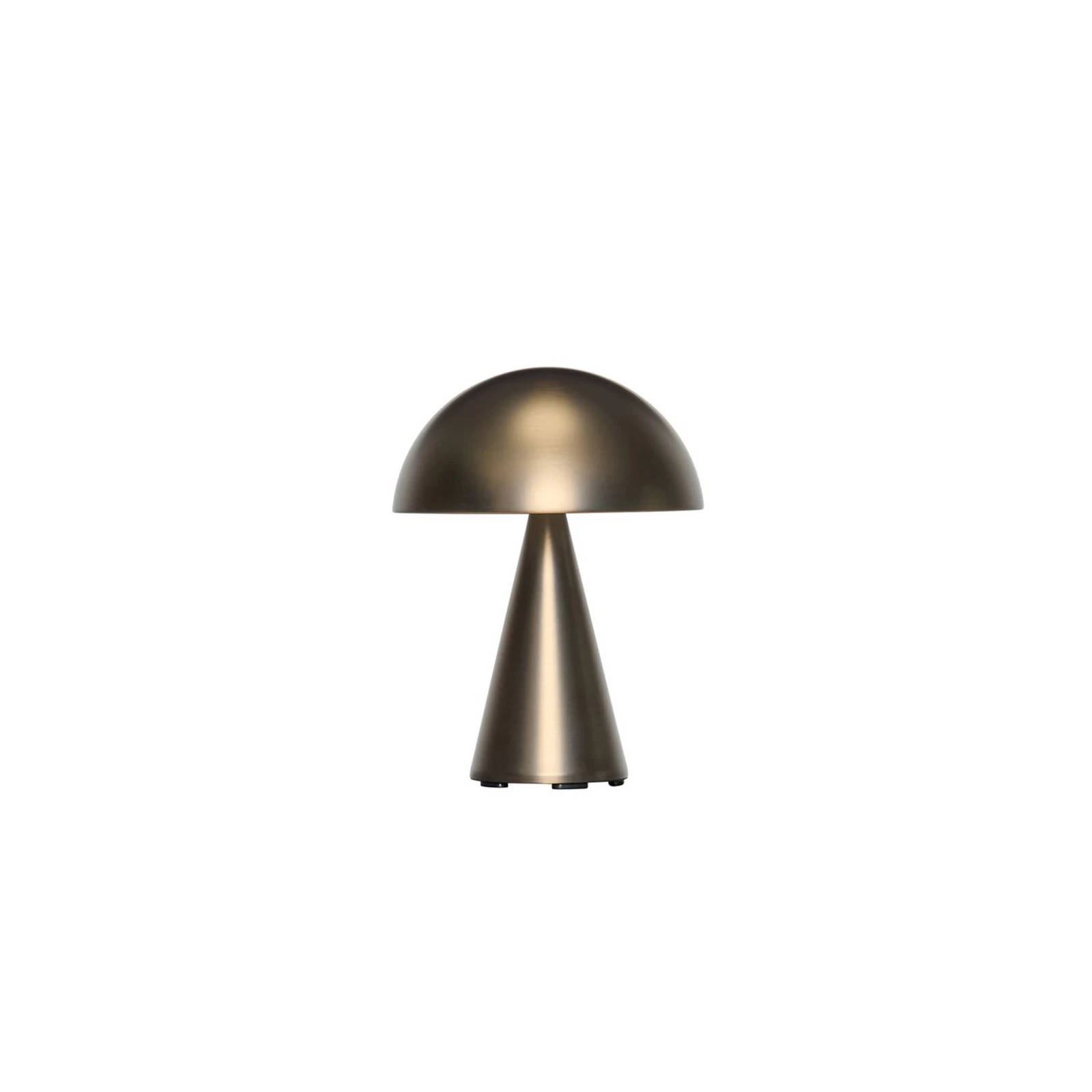 HÜBSCH stolová LED lampa Mush, mosadz brúsená, výška 20 cm