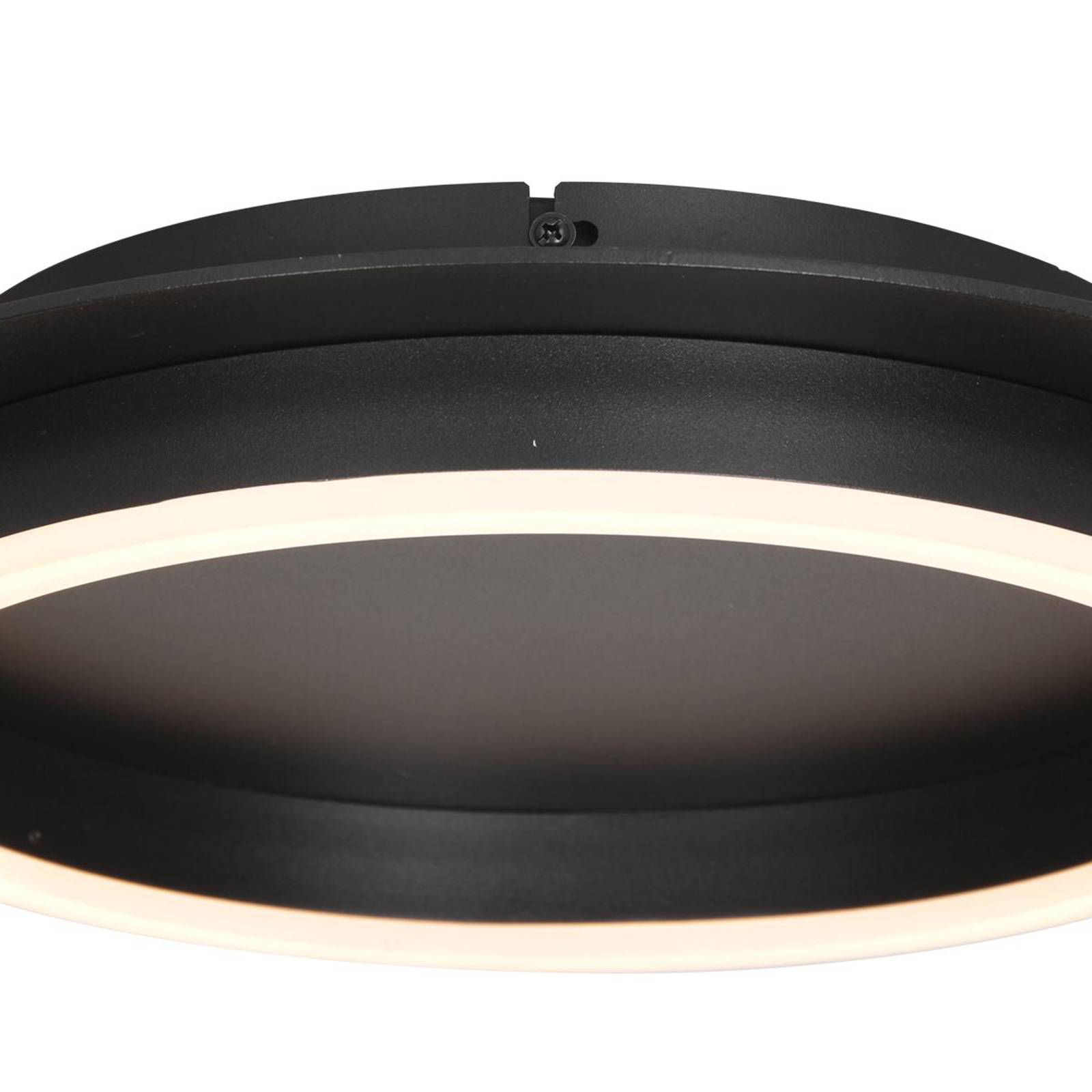 Lampa sufitowa LED Ringlux, czarna, Ø 32 cm, metalowa