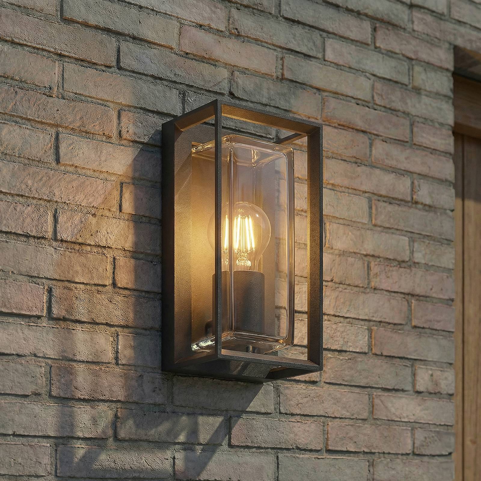 Arcchio Applique d'extérieur Ismera, anthracite/transparent, IP65, verre