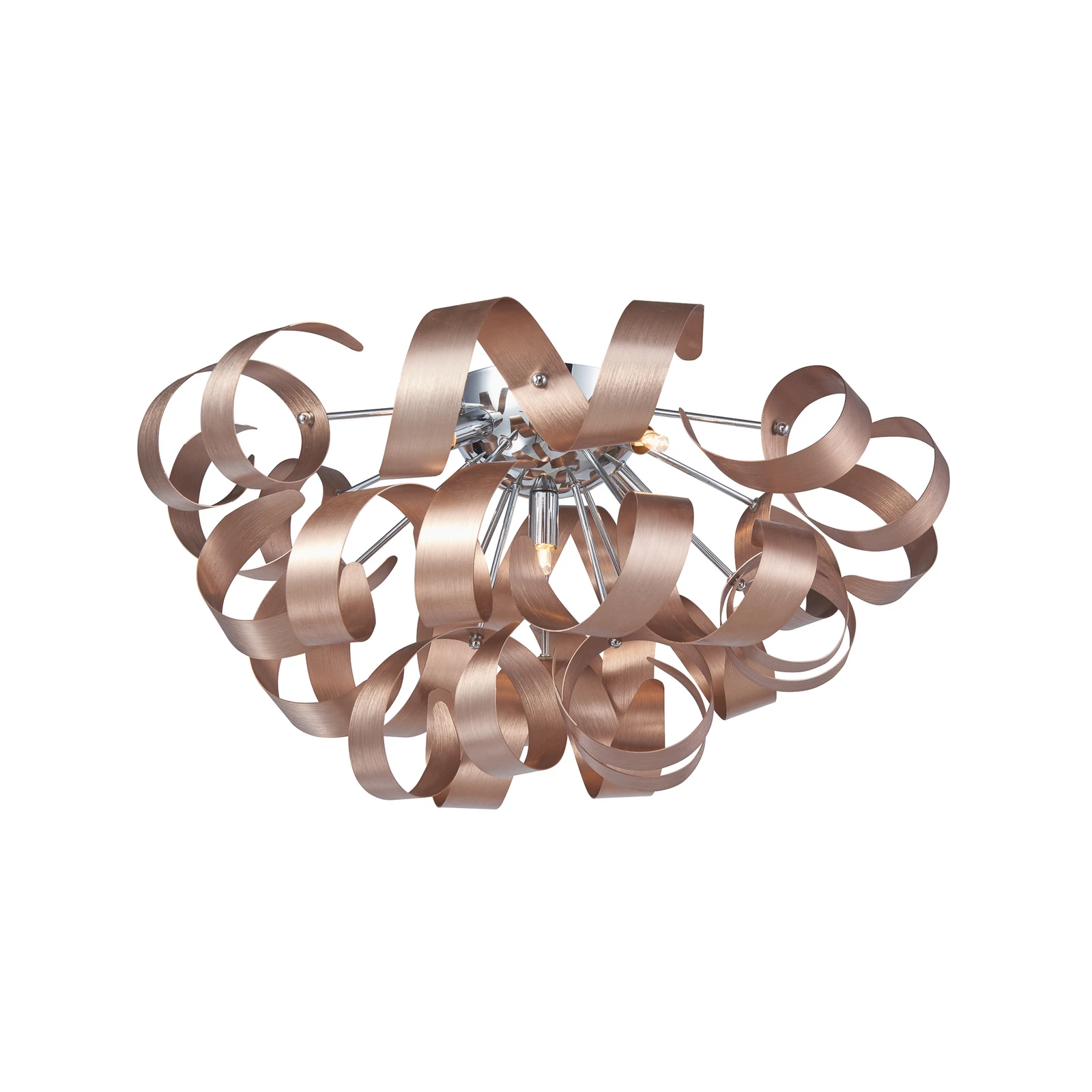 Lucande taklampa Kaelor, Ø 60 cm, kopparfärgad, aluminium