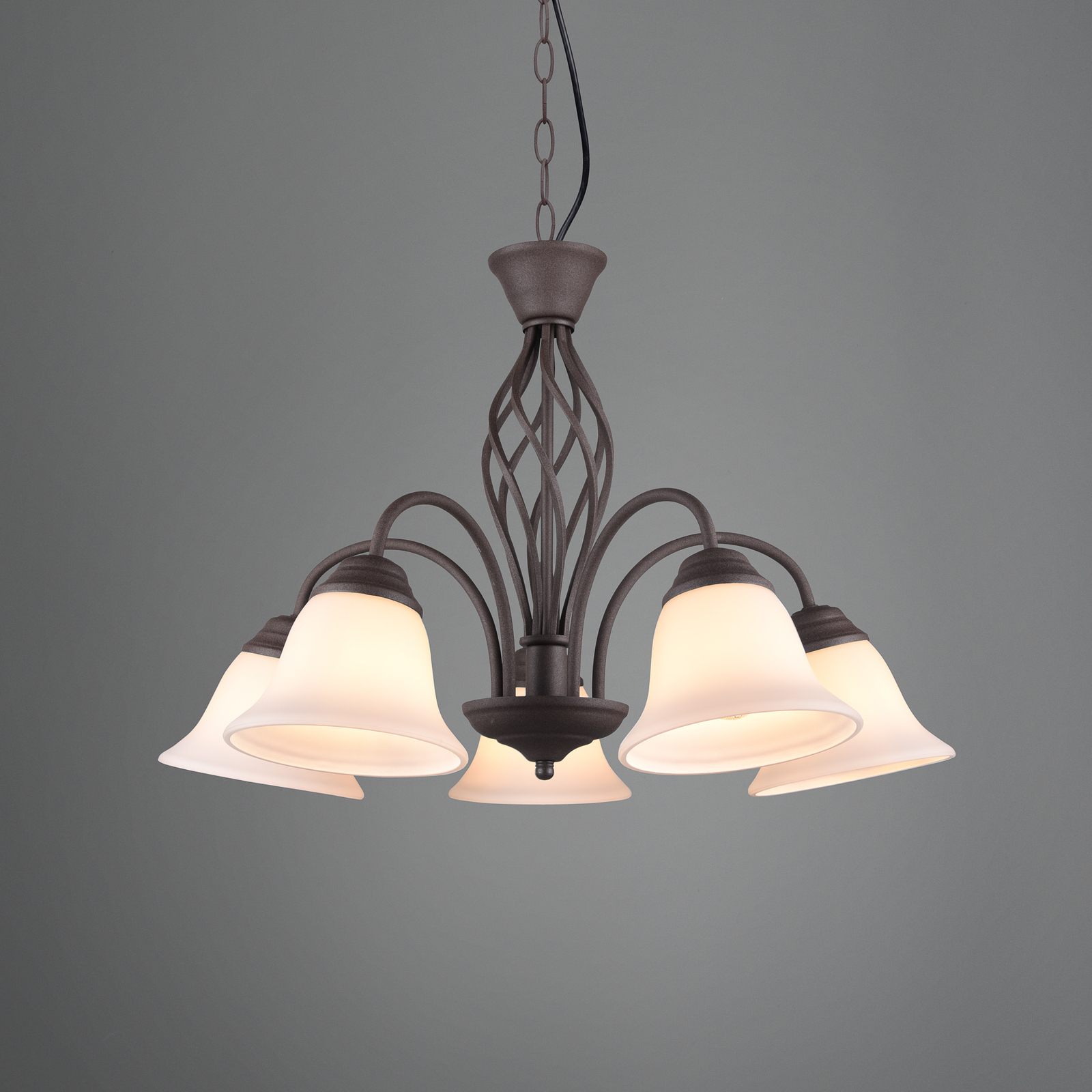 Hanglamp Rustica, roestkleuren, 5-lamps