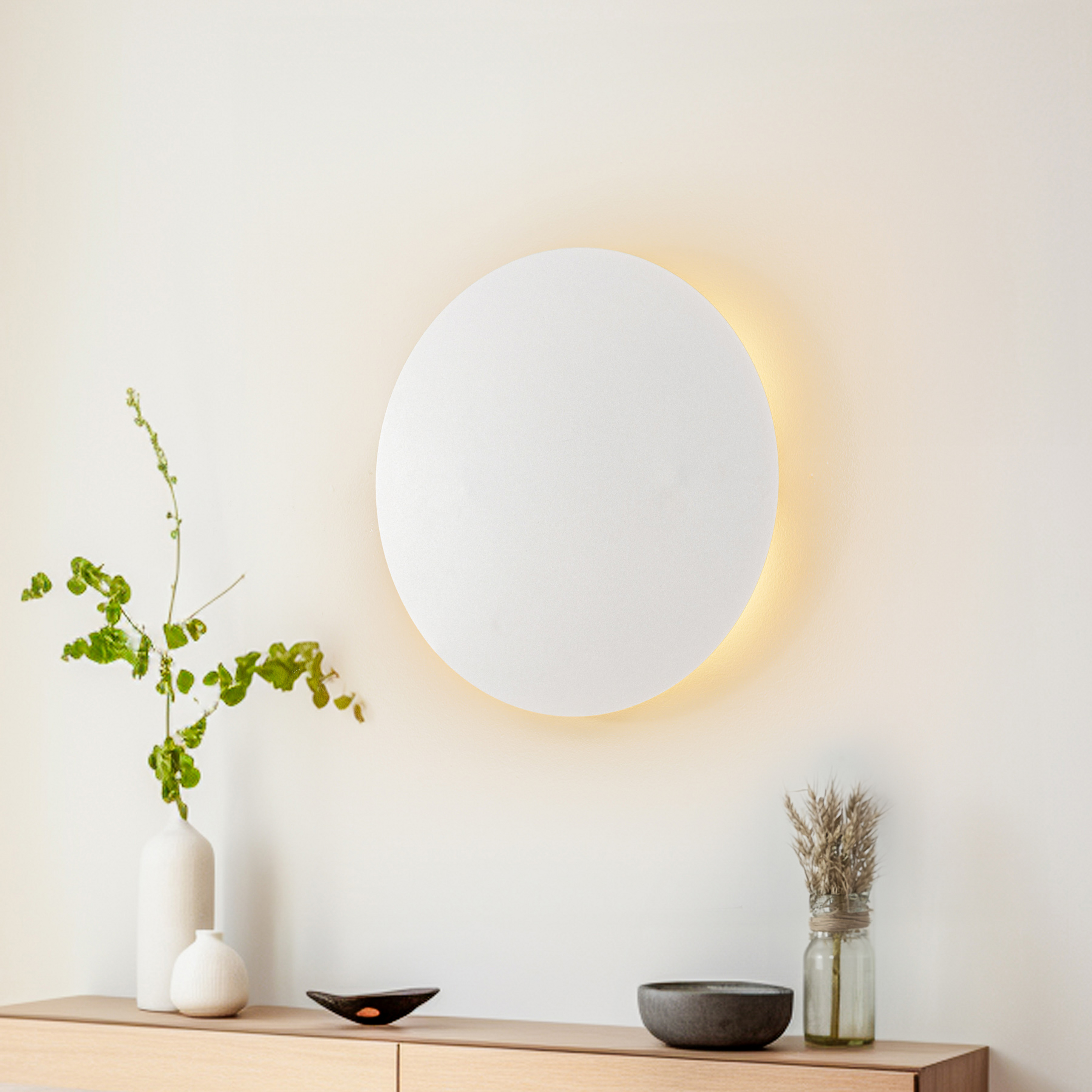 Lunia New kinkiet, biały, Ø 40 cm