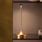 Zafferano Pina 3K rechargeable table lamp metal foil gold