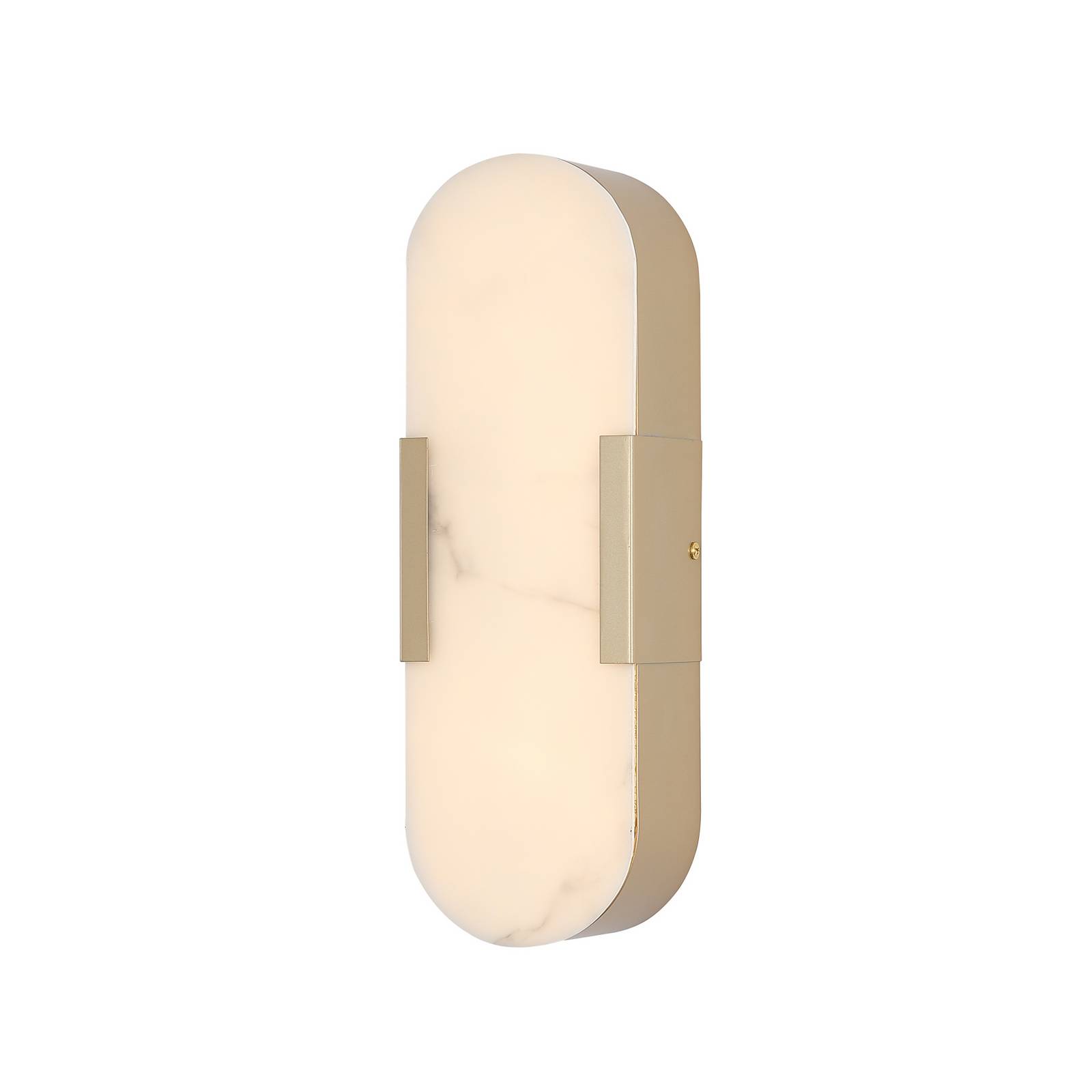 LED-Bad-Wandlampe Opaline Höhe 35 cm goldfarben Metall/Resin