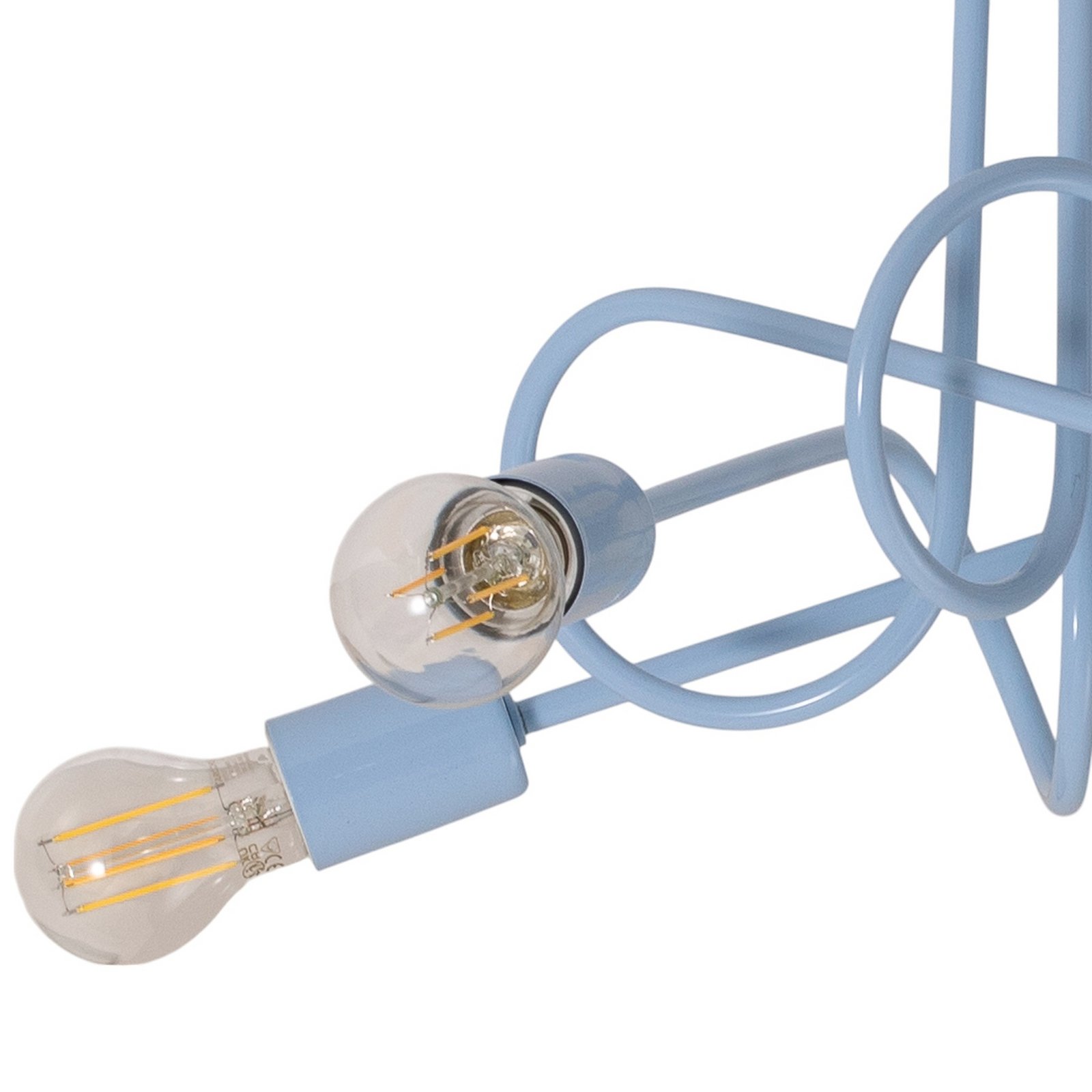Plafón Oxford, azul claro, Ø 47 cm, metal, 5 luces