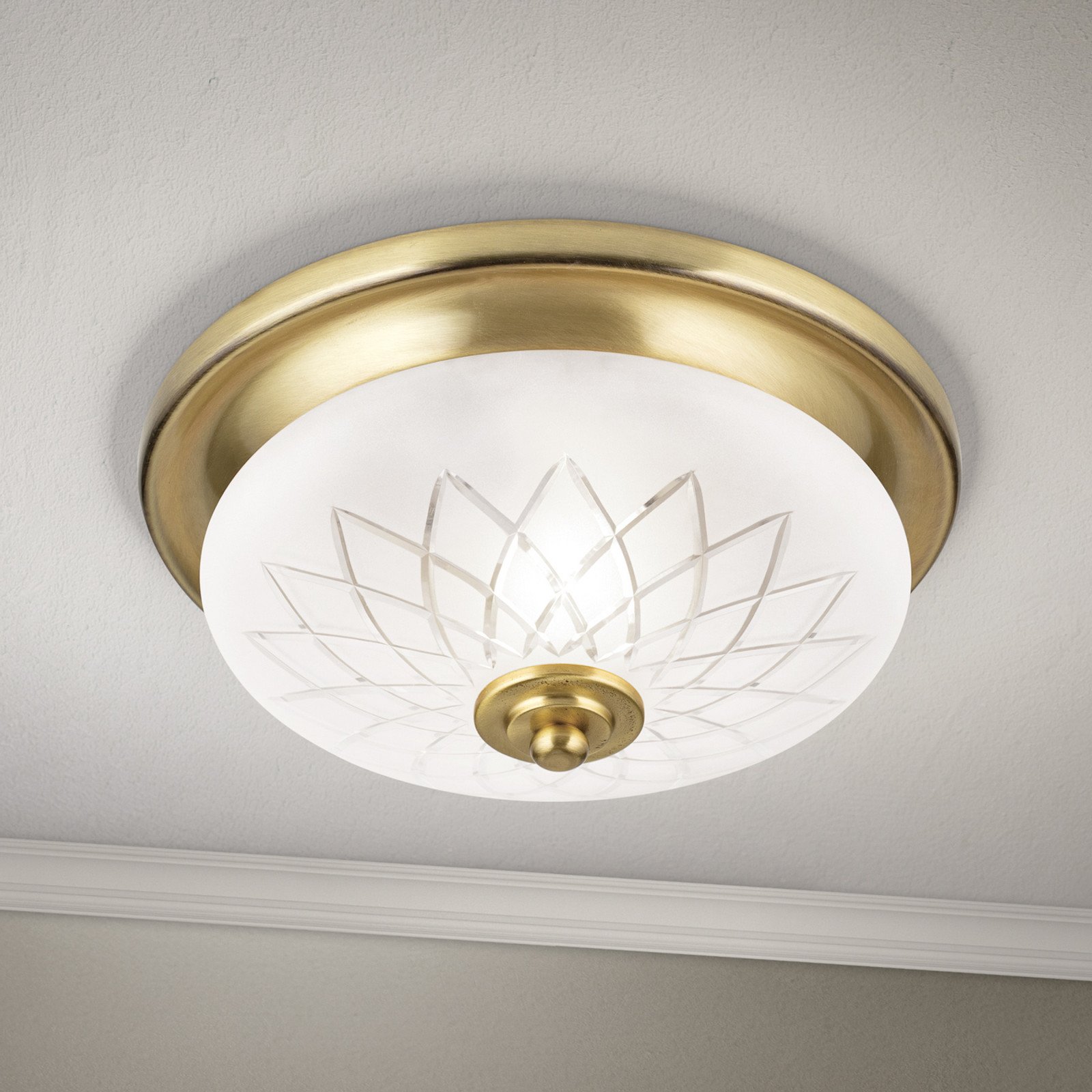 ORION Plafonieră Porto Ø 26 cm culoare bronz sticlă E27 - Camera de zi / sufragerie - Antichitate - bronz alb mat