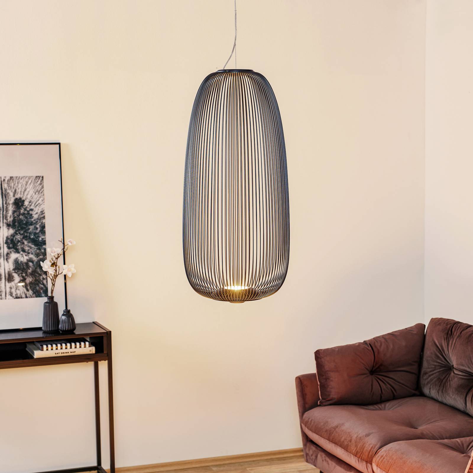 Foscarini Spokes 1 LED-Pendellampe dimmbar graphit günstig online kaufen