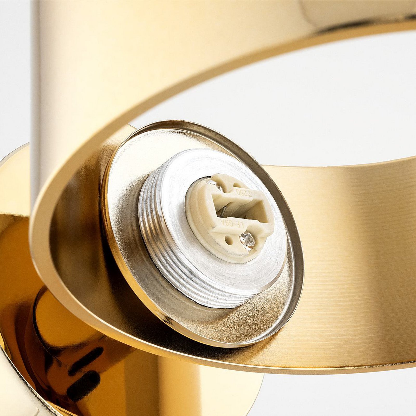 Mado wall light, brass-coloured steel, opal glass, 1-bulb