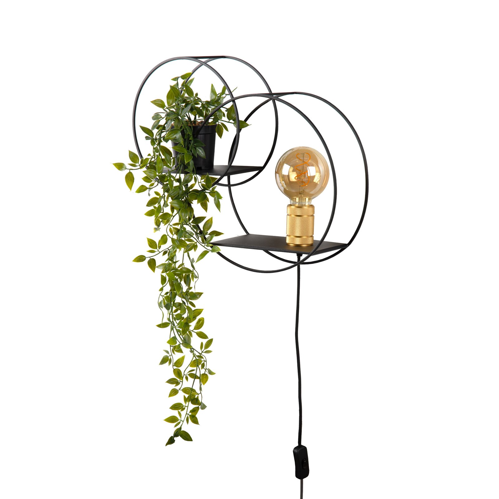 Circle wandlamp, zwart, 38 cm, E27