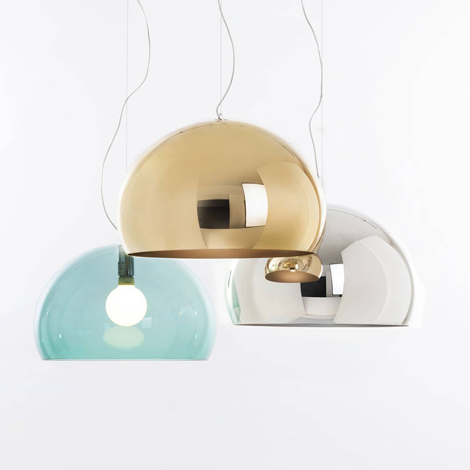 Kartell FL/Y – lampa wisząca LED, błękit nieba