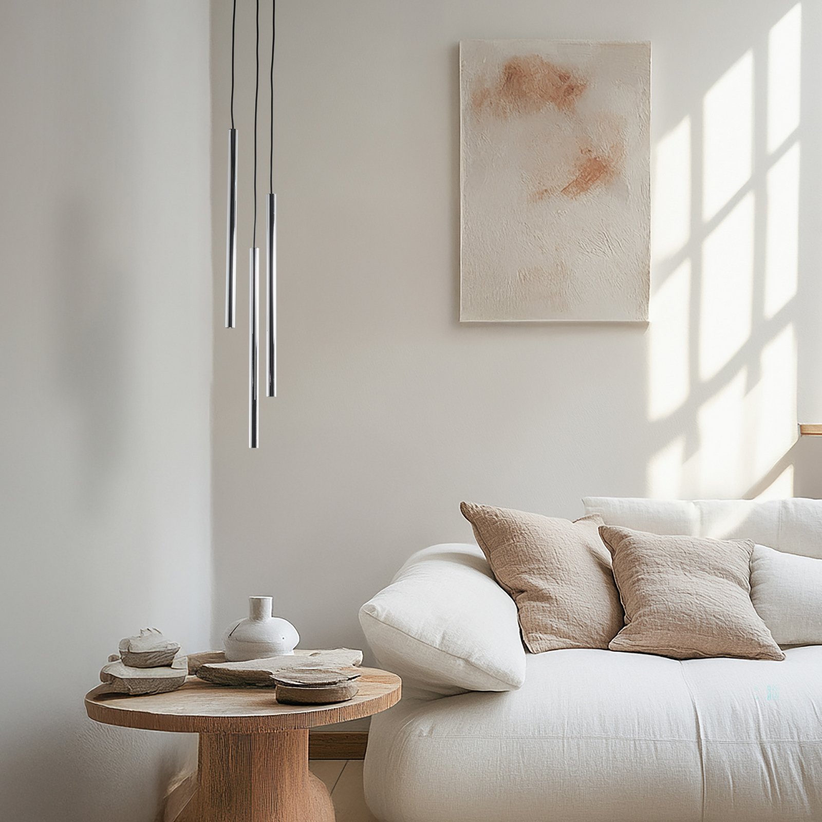 Hängeleuchte Sopel Lux, 3-flammig, rund, schwarz/silber, G9