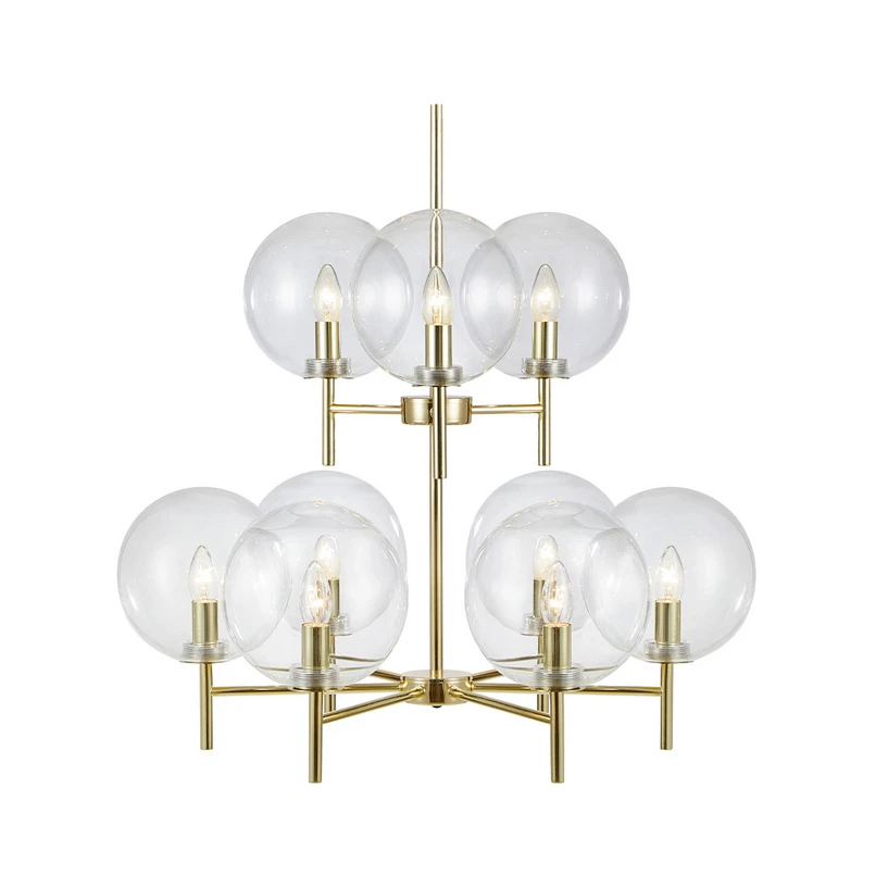 Markslöjd - Crown 9 Pendant Brass/Clear