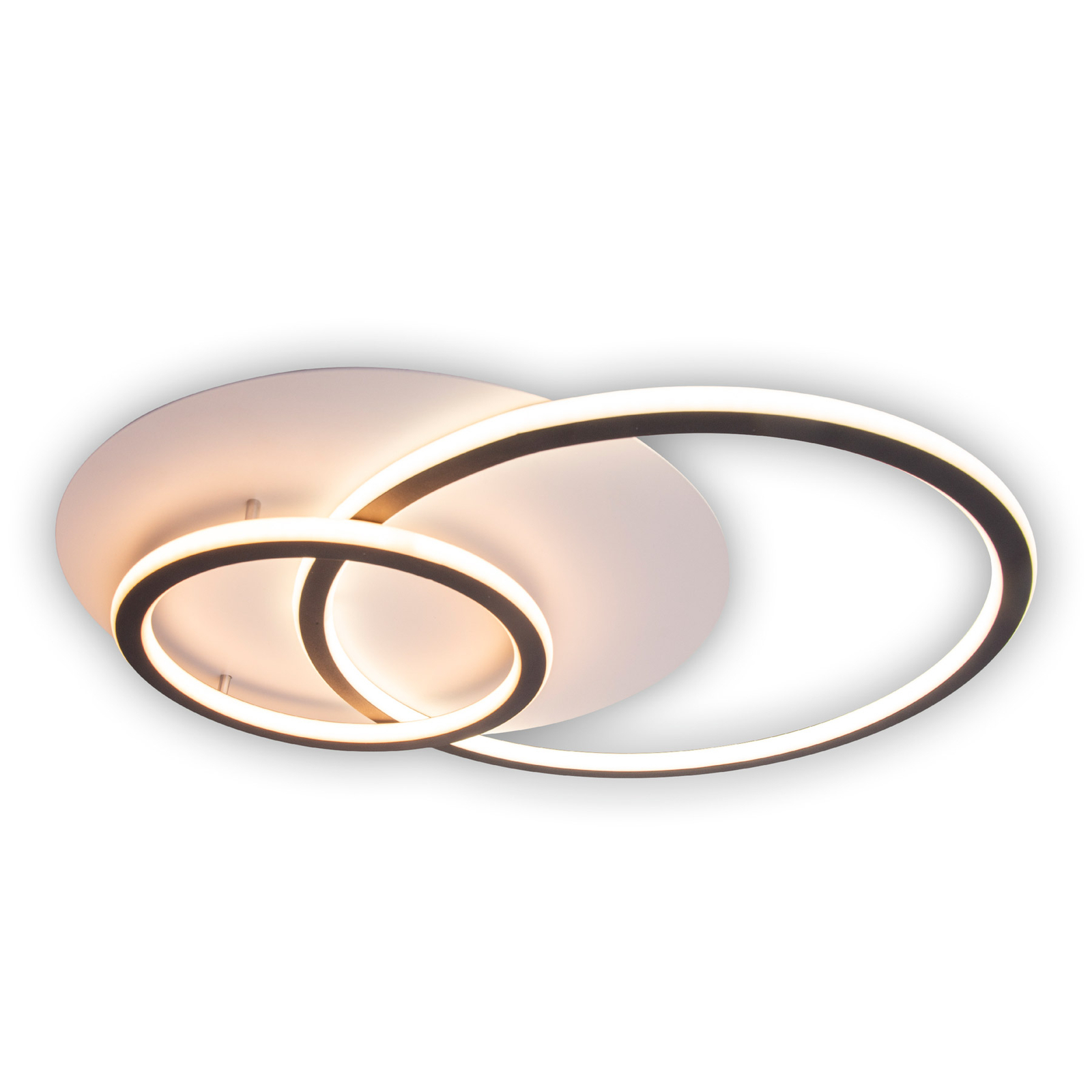 Plafón LED Kirk, forma de anillo, 2 luces, blanco