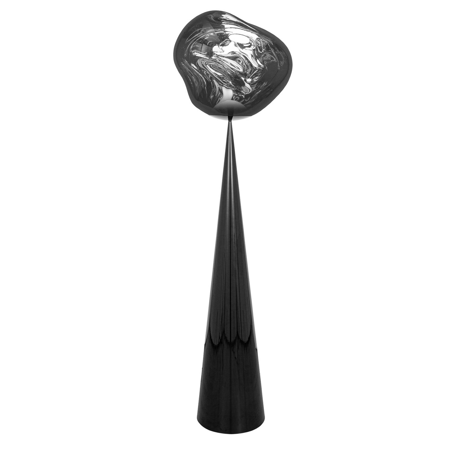 Tom Dixon Stehlampe Melt Cone Fat, opal/silberfarben, 175 cm