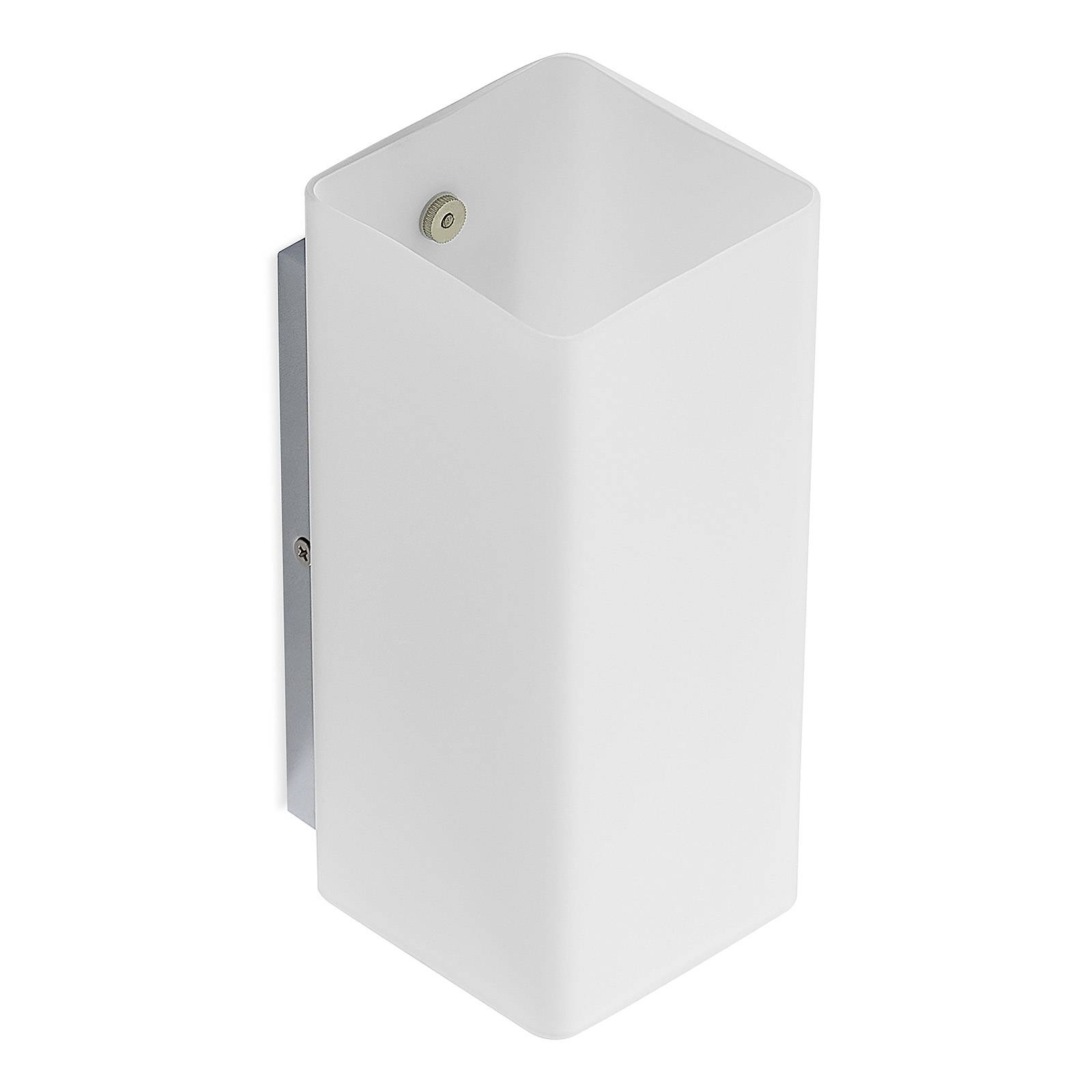 Lucande Asra wall light, angular glass lampshade, for Living / Dining Room, iron, glass, E14, 40 W, W: 9.5 cm, H: 22 cm