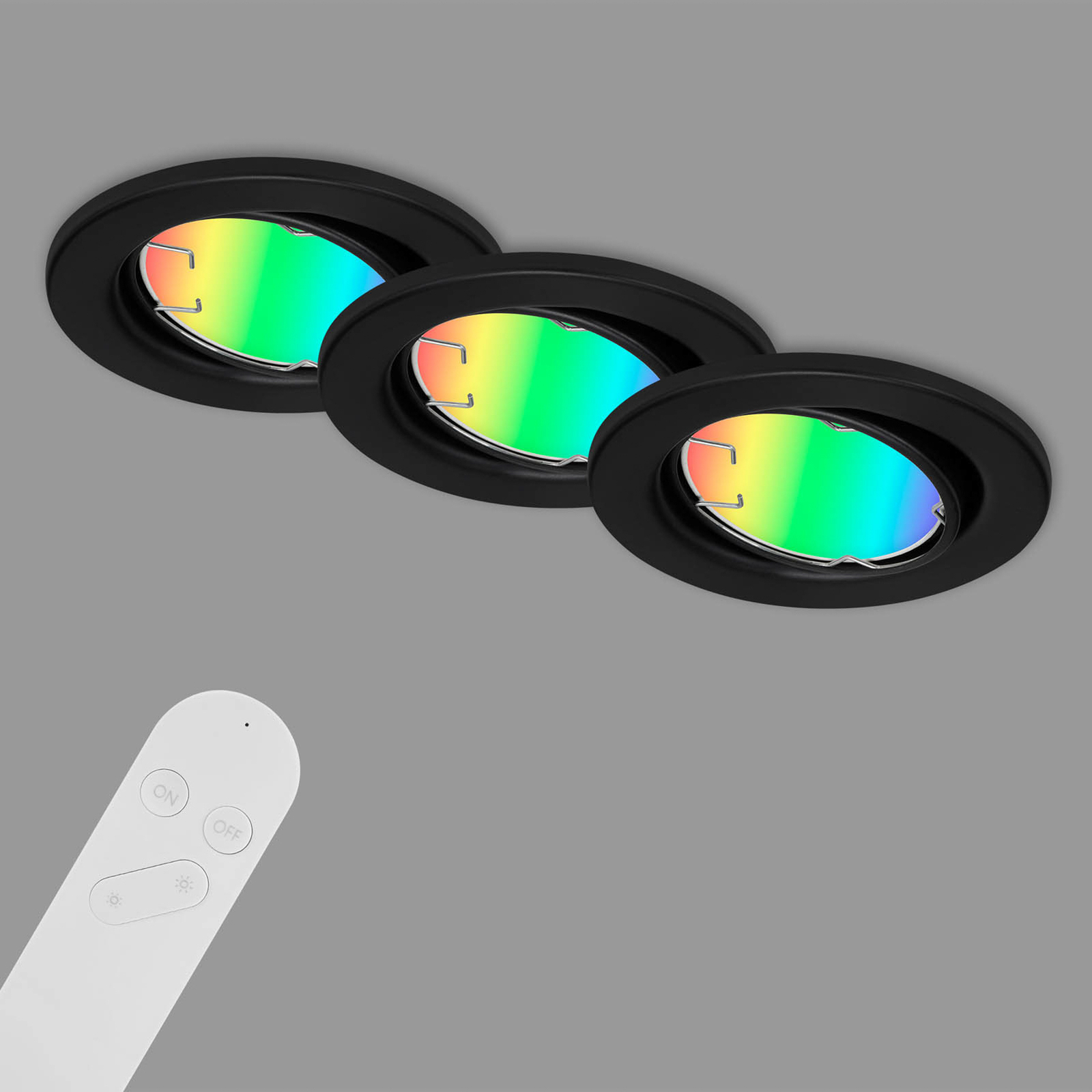 LED-Einbauleuchte Fit Move S, CCT RGB 3er, schwarz