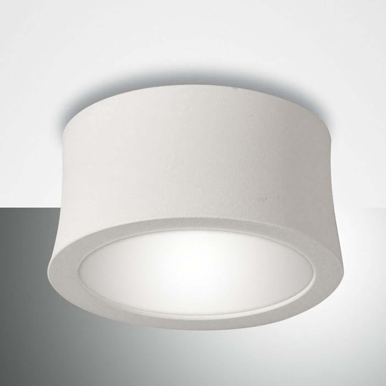 Fabas Luce White Ponza LED downlight, concave shape, for Living / Dining Room, aluminium, 7 W, energy efficiency: A+, H: 4 cm