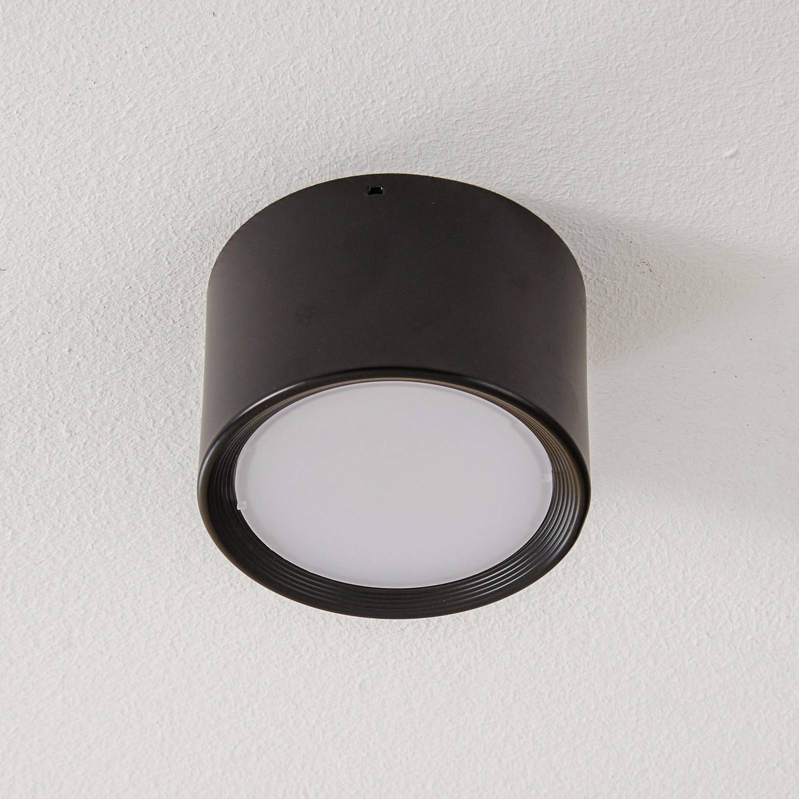 Ita LED-downlight i svart med avdekning Ø 12 cm