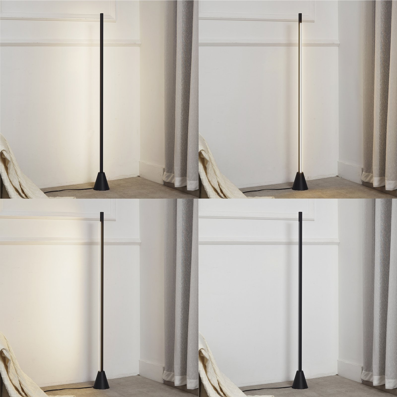 Linija LED Podna Lampa Crna - Lucande